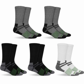 John Deere 5 Pack Crew Work Socks - Black, Grey & White (Assorted)