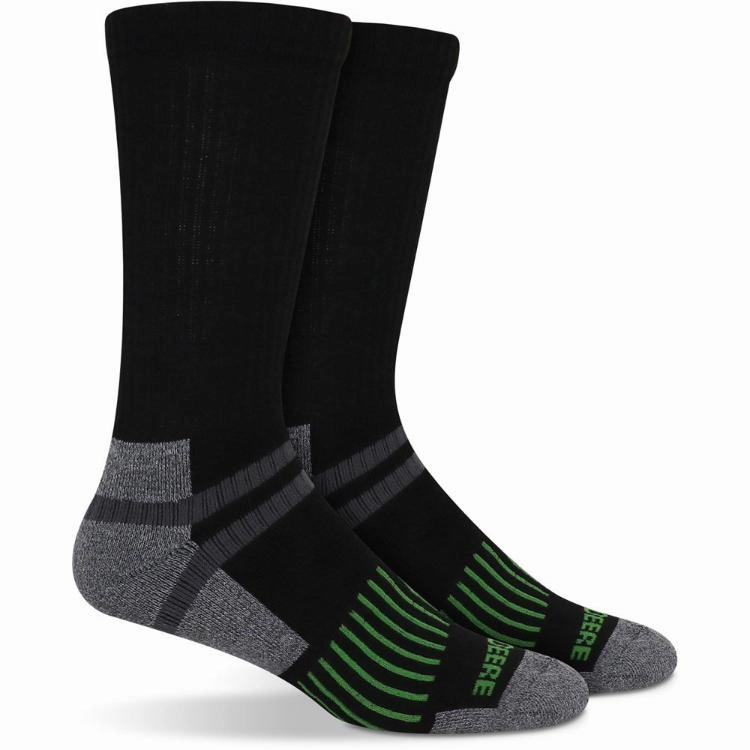John Deere 5 Pack Crew Work Socks - Black, Grey & White (Assorted)