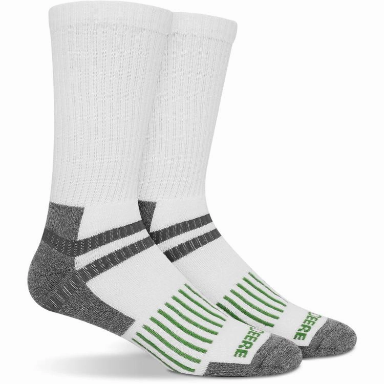 John Deere 5 Pack Crew Work Socks - Black, Grey & White (Assorted)