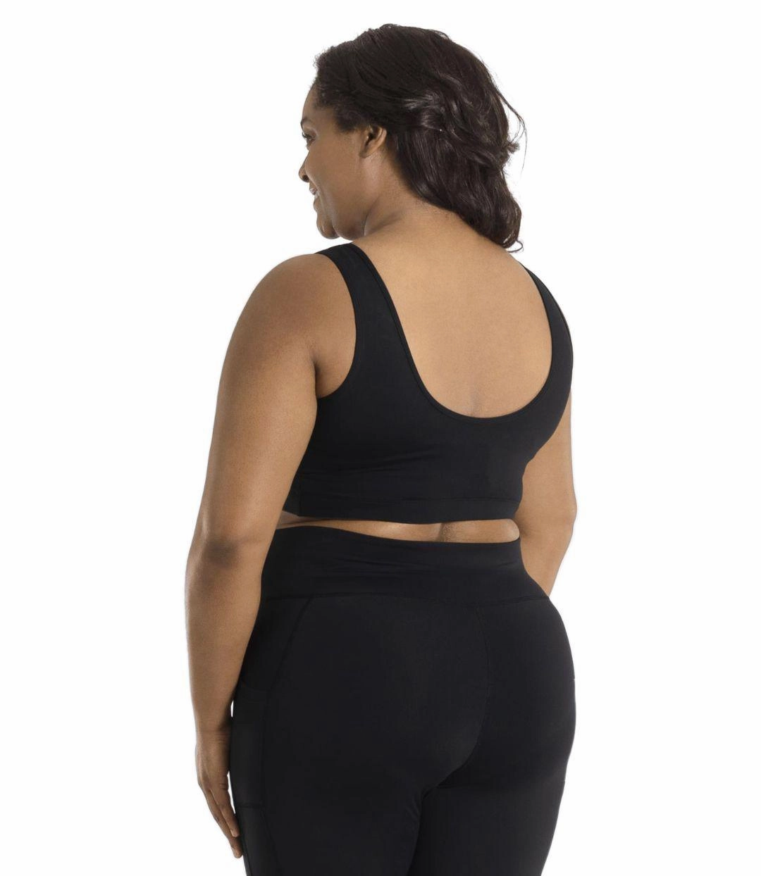 JunoStretch Scoop Neck Bra Top Black