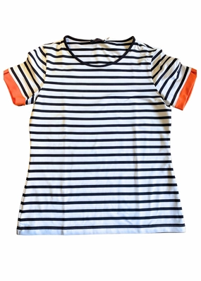 LA CIOTAT - Striped Tee for Women (WHITE / NAVY / ORANGE)