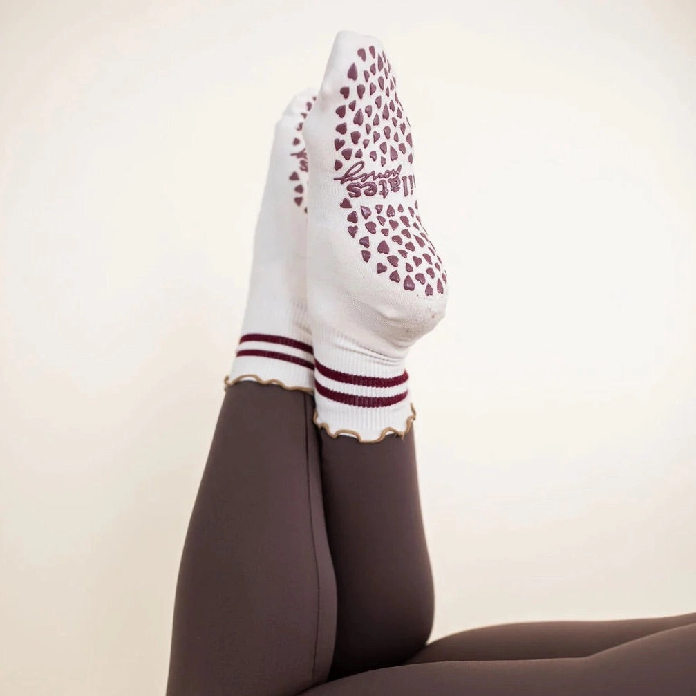 Lettuce Stripe Ruffle - Grip Sock (Barre / Pilates)