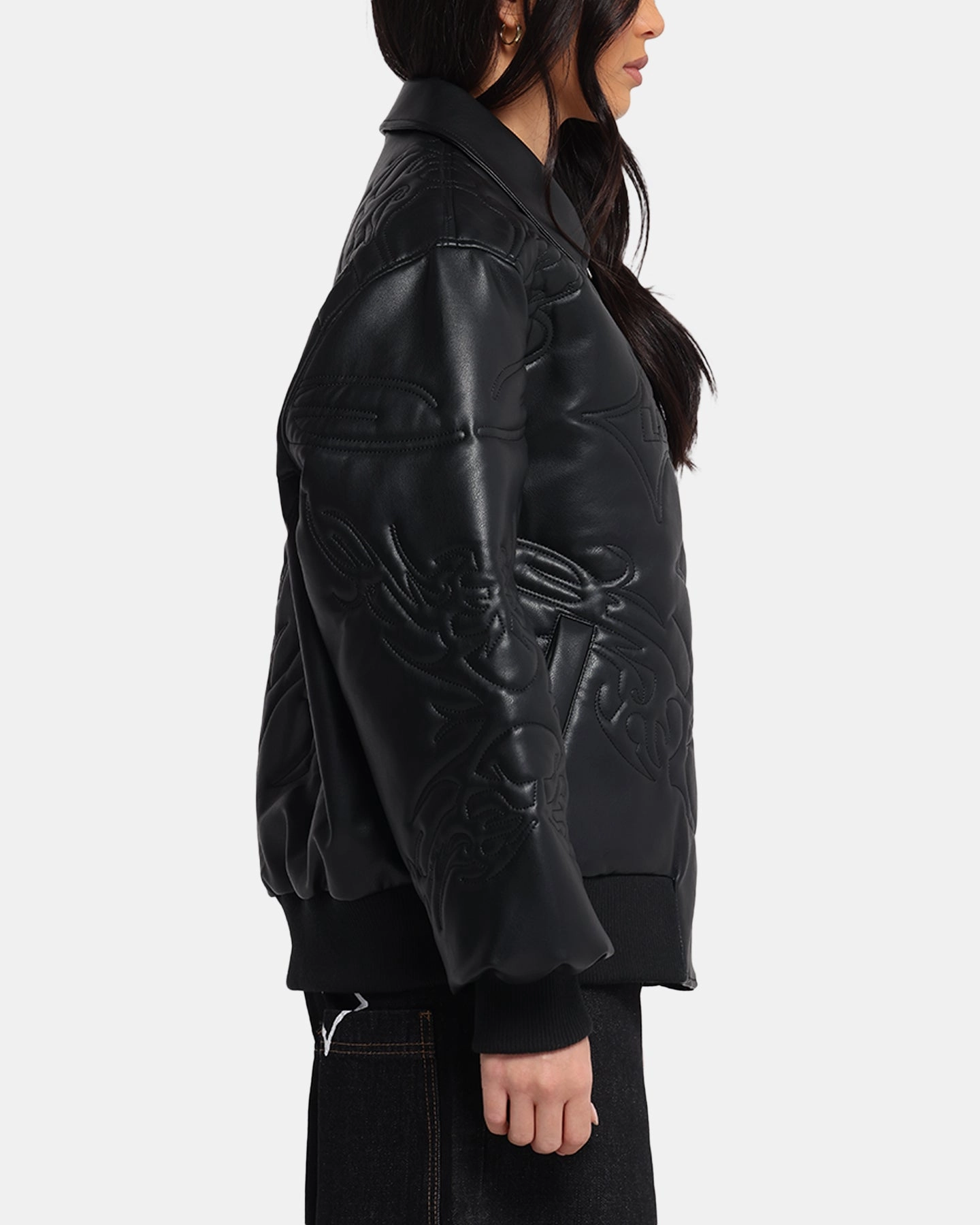 Loiter Fury Vegan Leather Jacket Washed Black