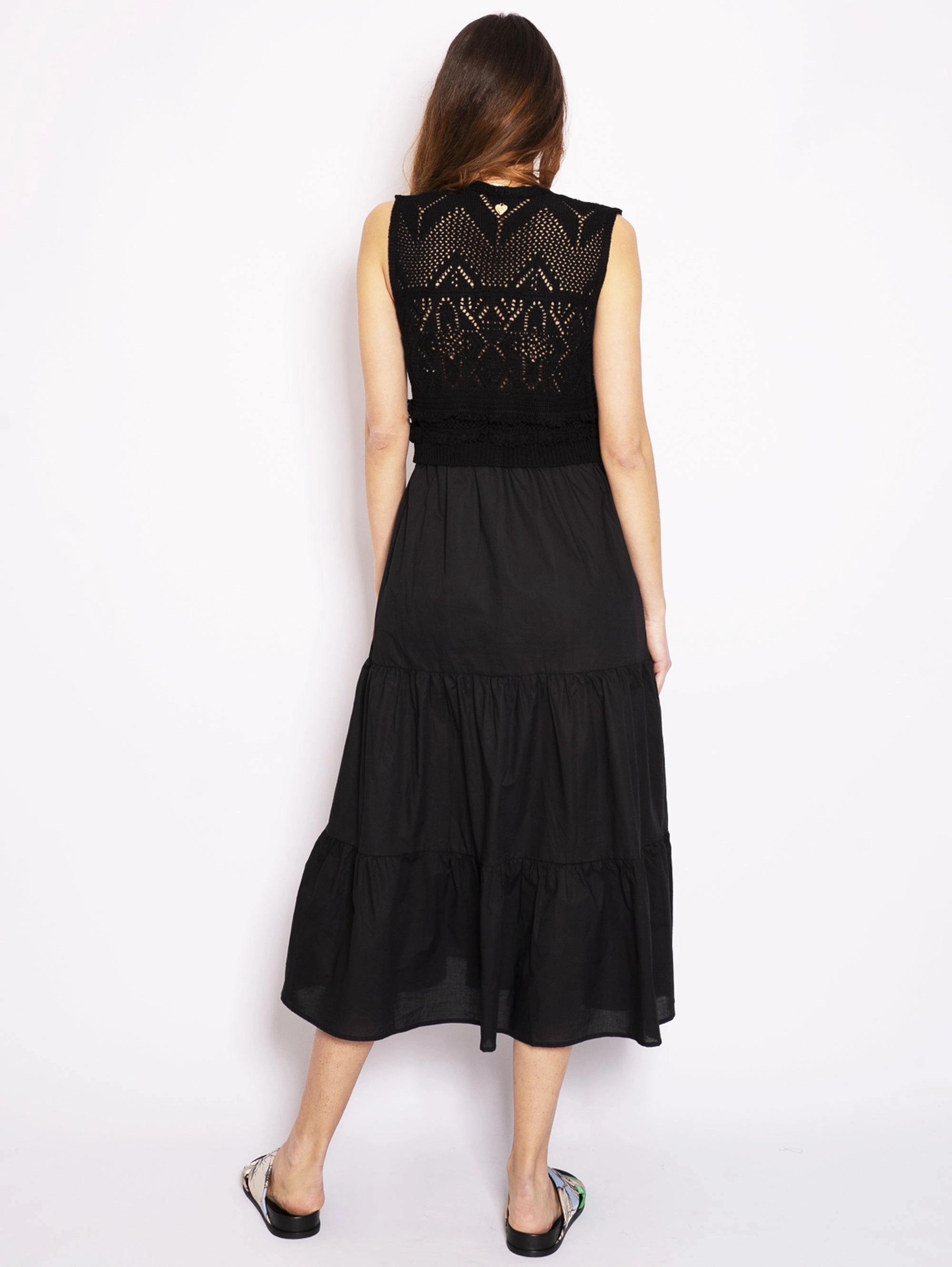 Long Dress in Black Crochet