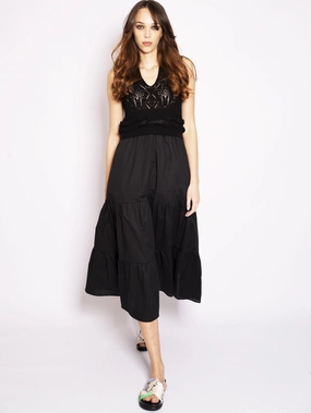Long Dress in Black Crochet