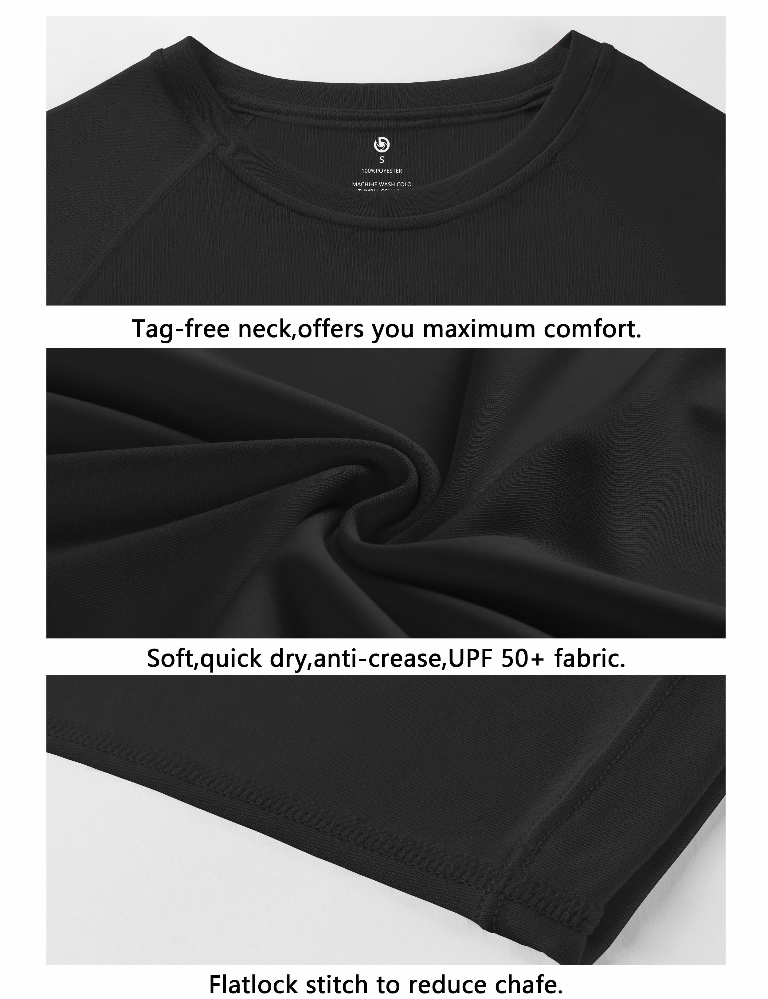Long Sleeve Athletic Shirts black_Running