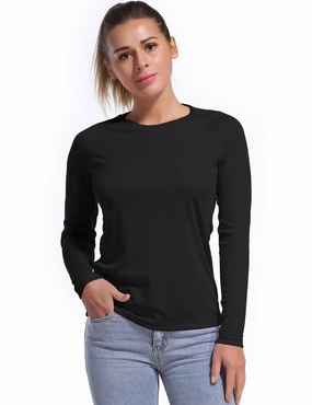 Long Sleeve Athletic Shirts black_Running