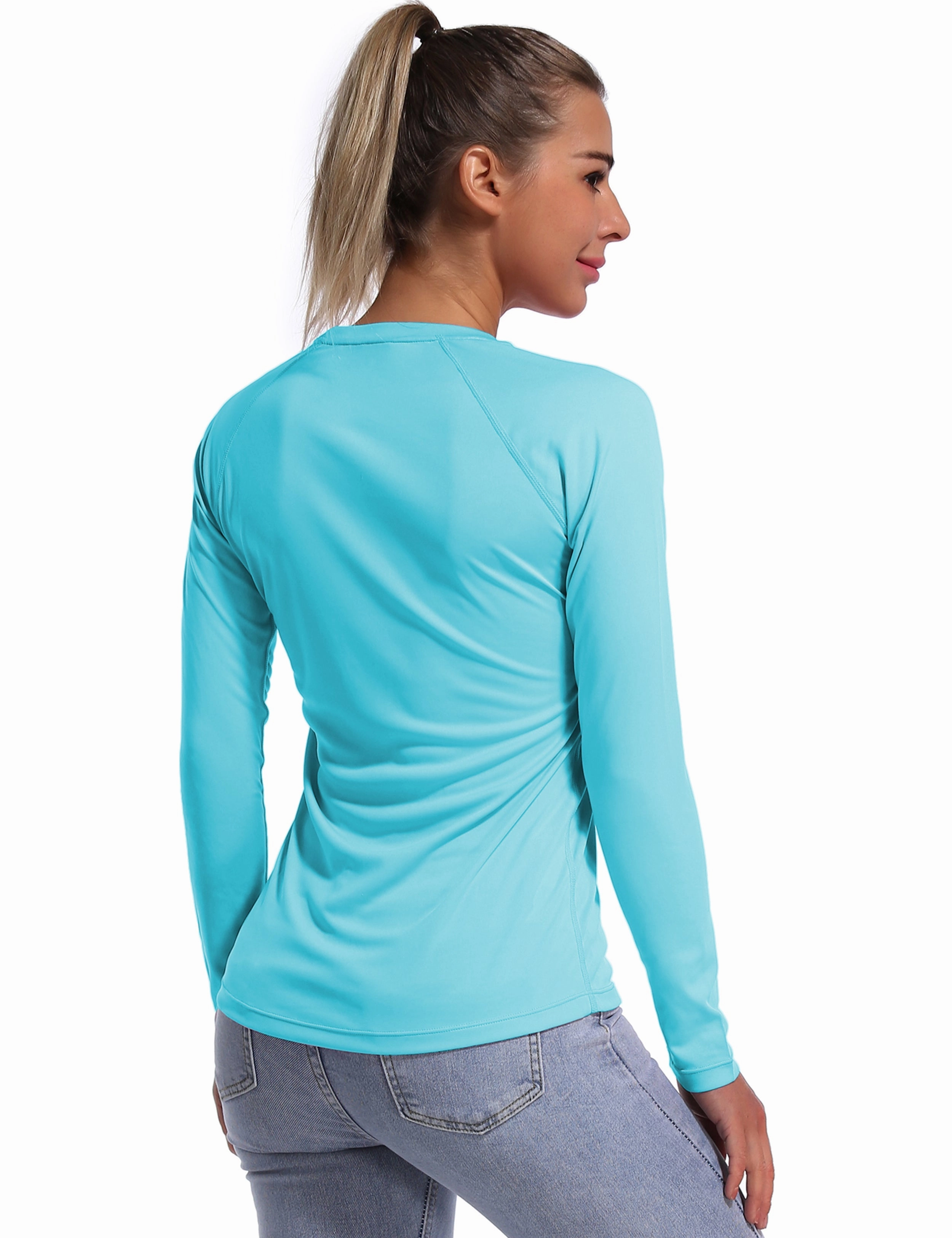 Long Sleeve Athletic Shirts blue_Pilates