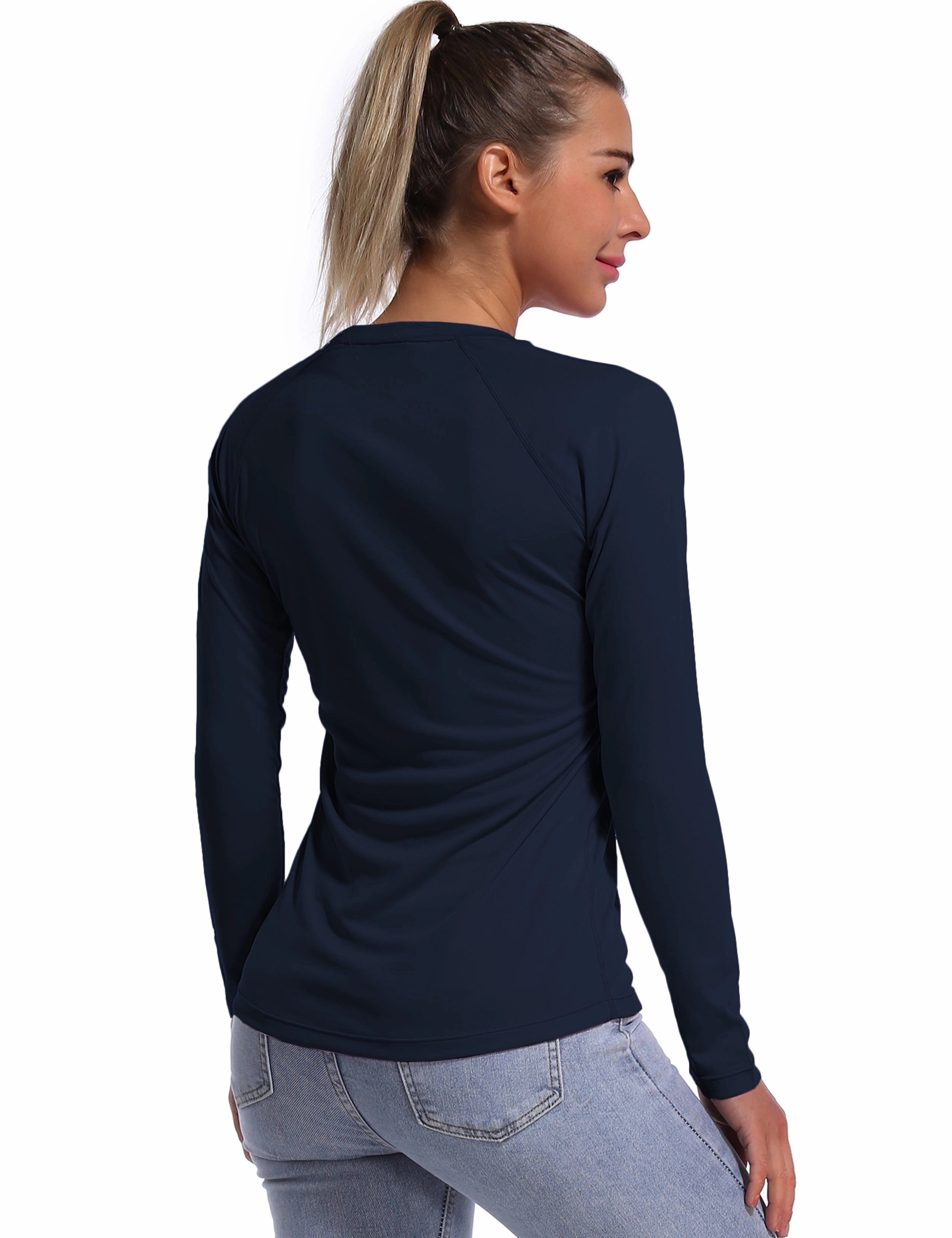 Long Sleeve Athletic Shirts darknavy
