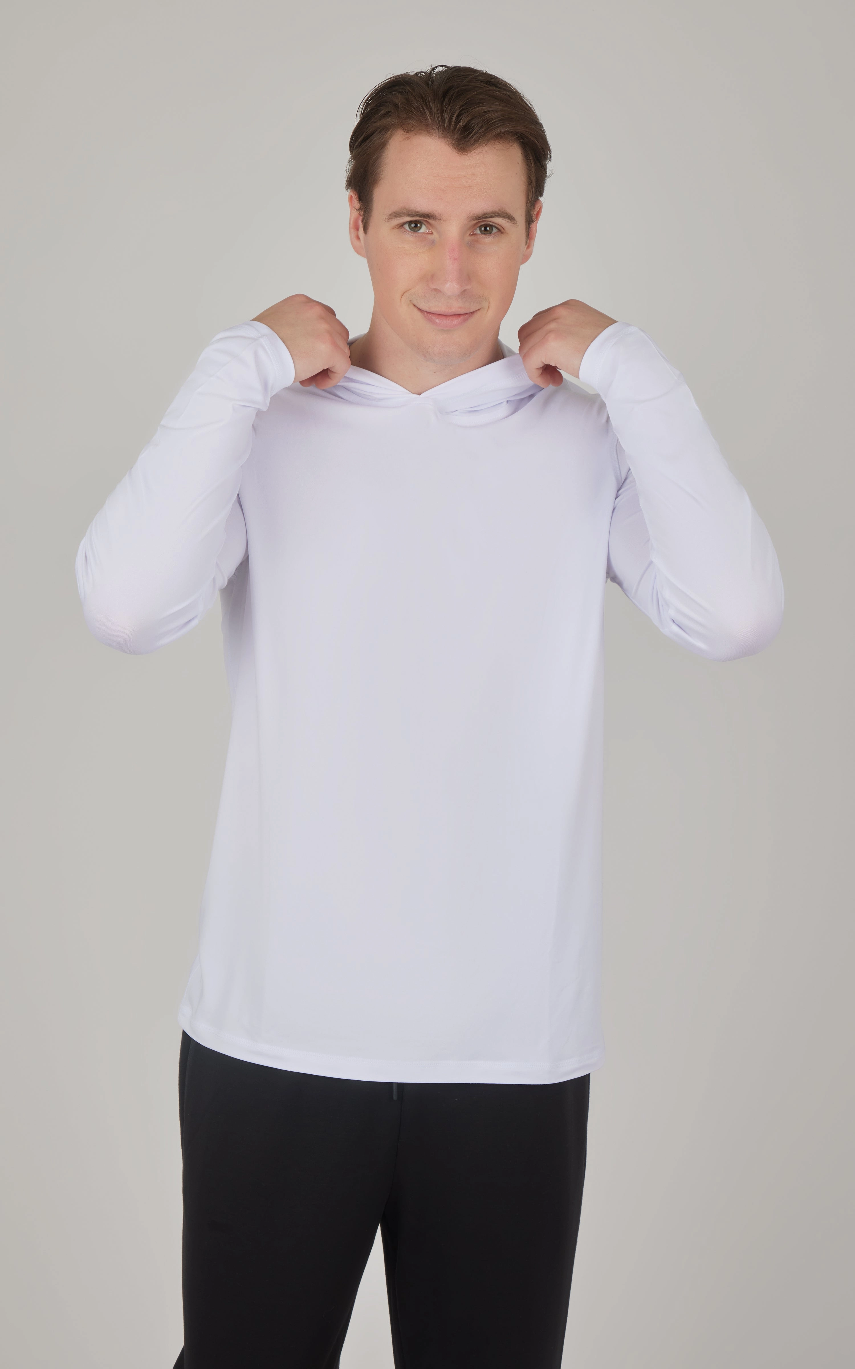 Men's Cationic Long Sleeve Hooded Shirt