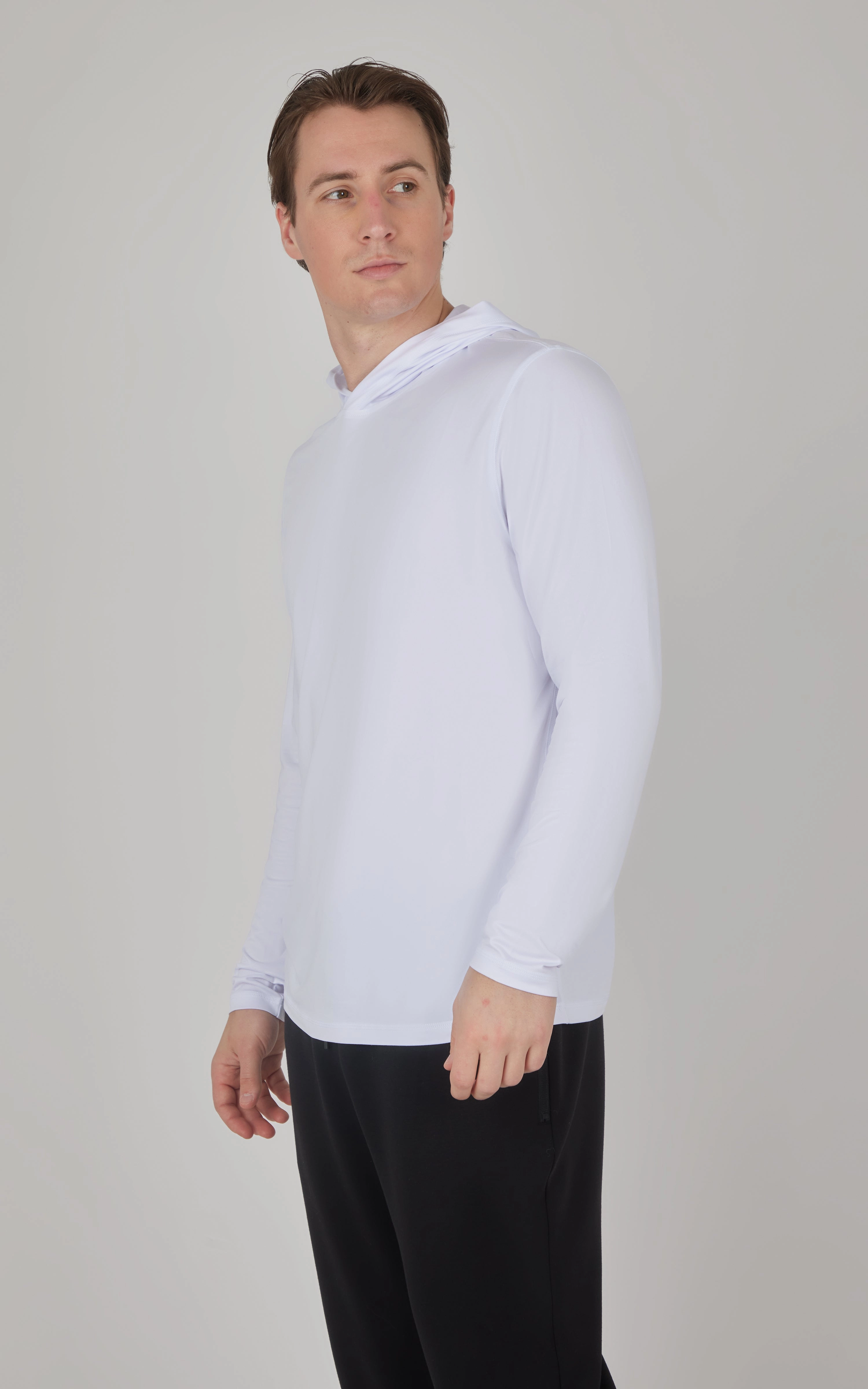 Men's Cationic Long Sleeve Hooded Shirt