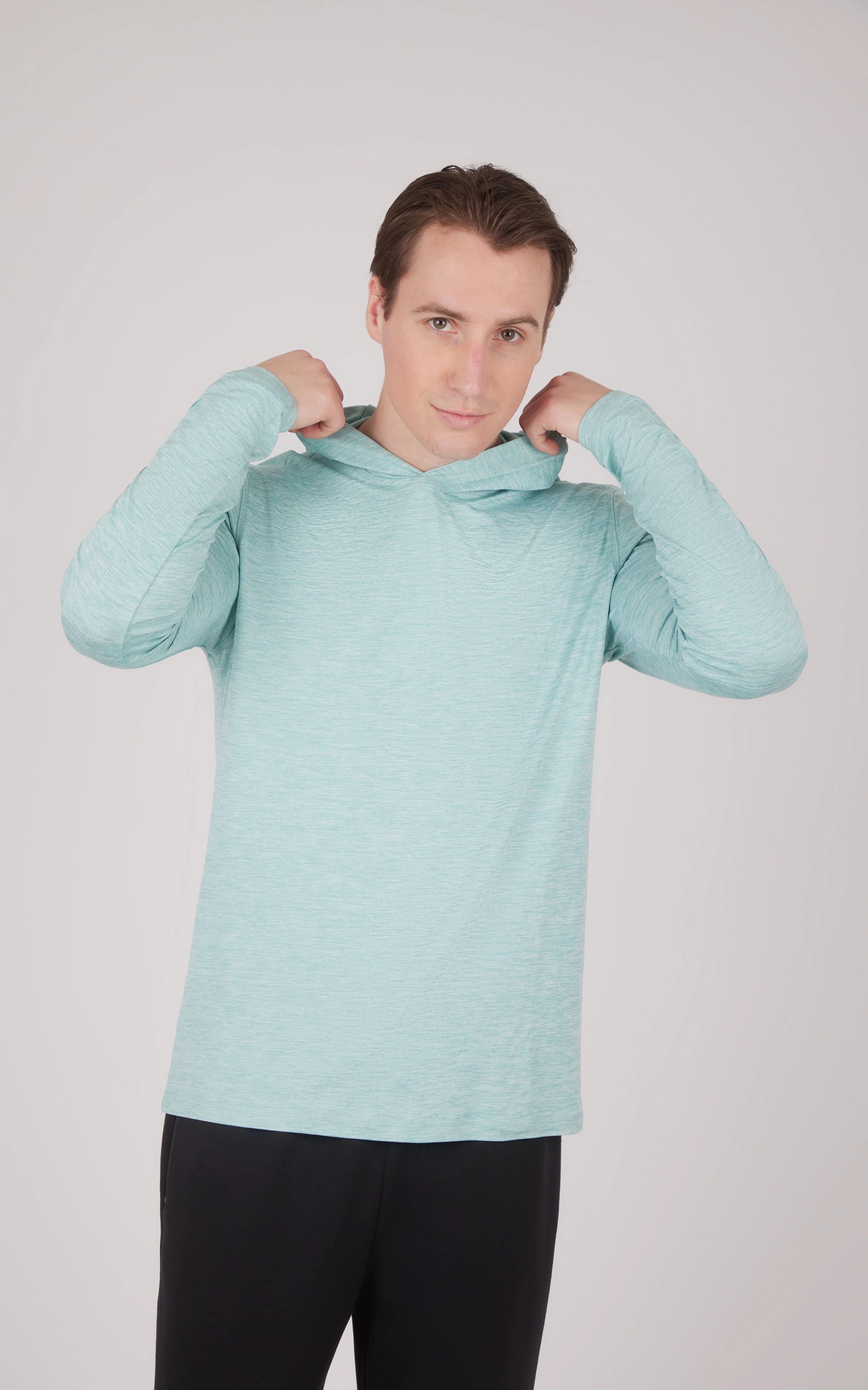 Men's Cationic Long Sleeve Hooded Shirt