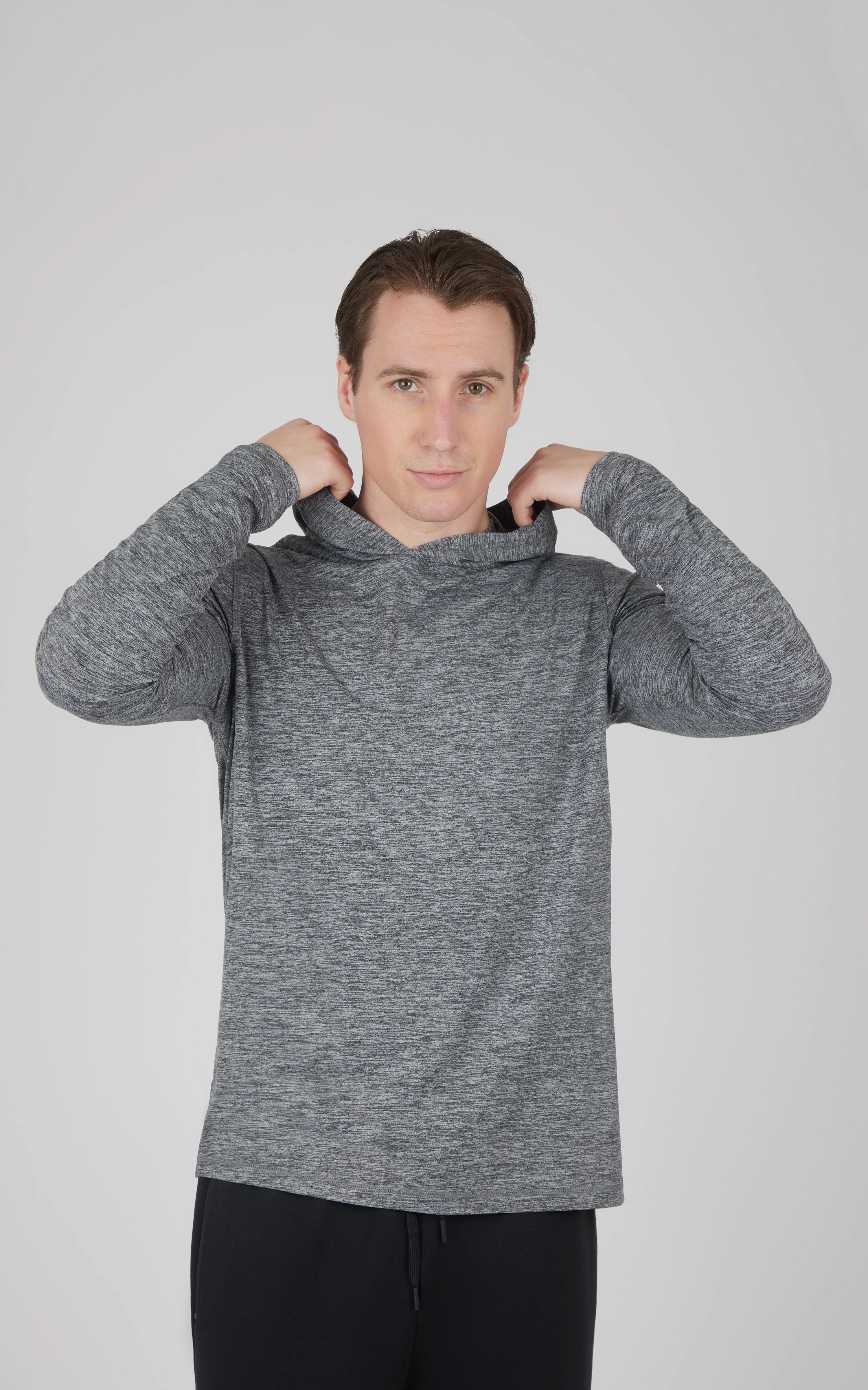 Men's Cationic Long Sleeve Hooded Shirt