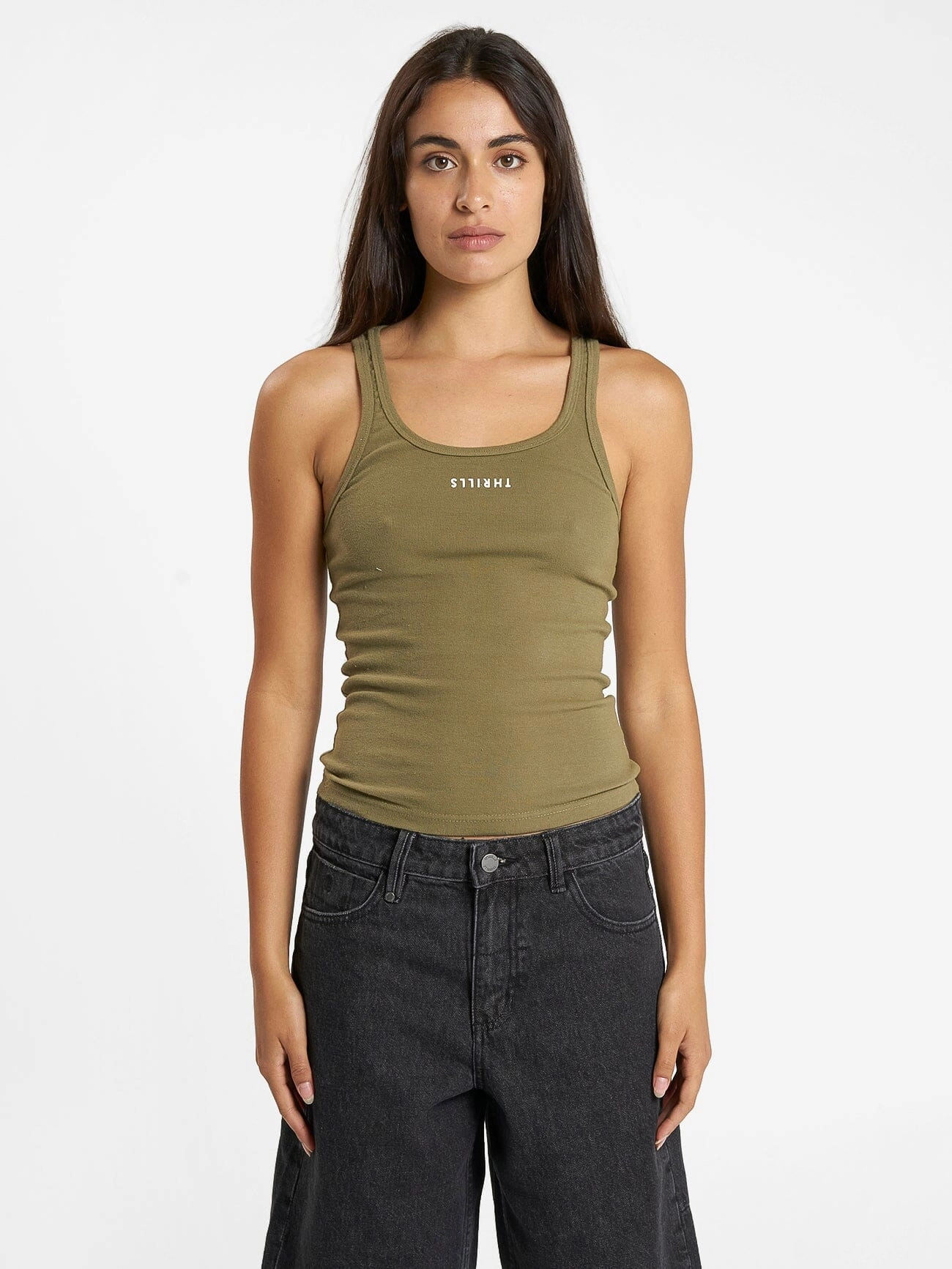 Minimal Thrills Scoop Tank - Aloe