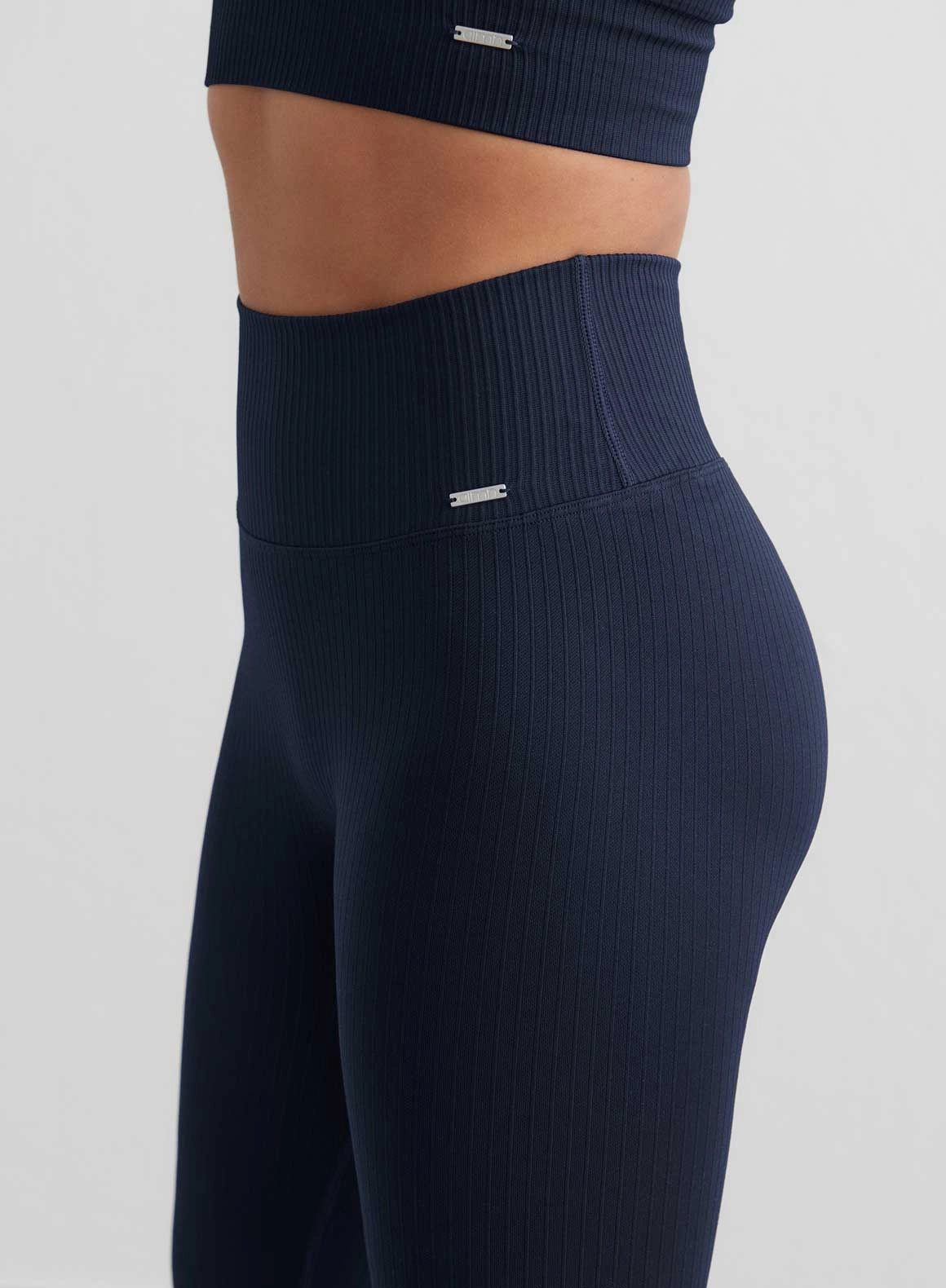 Navy Ribbed Seamless Petite Tights
