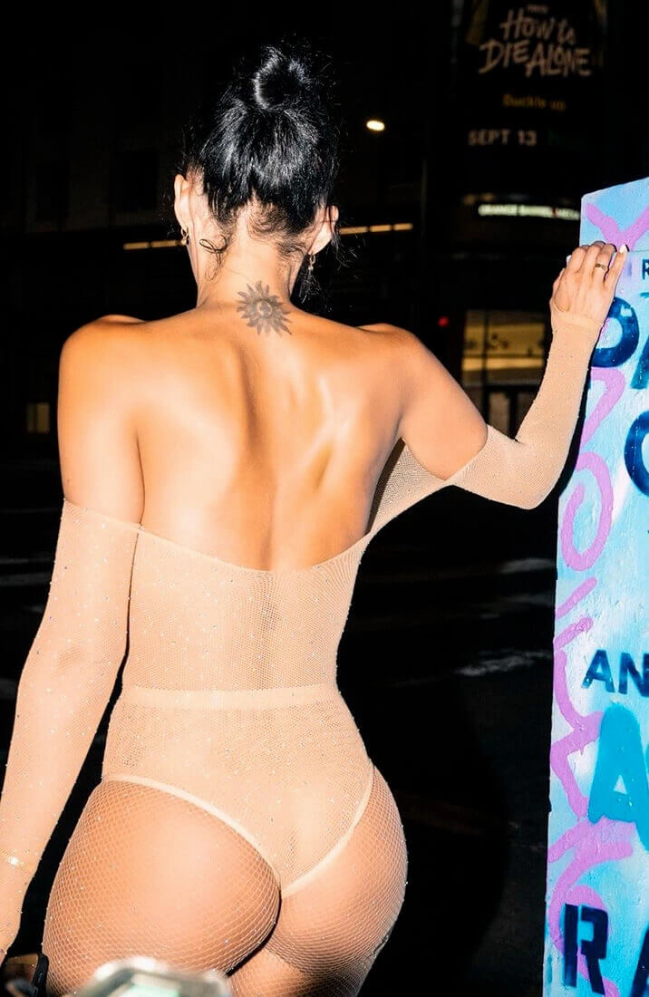 Nude bodysuit with rhinestones - Nude Gossip