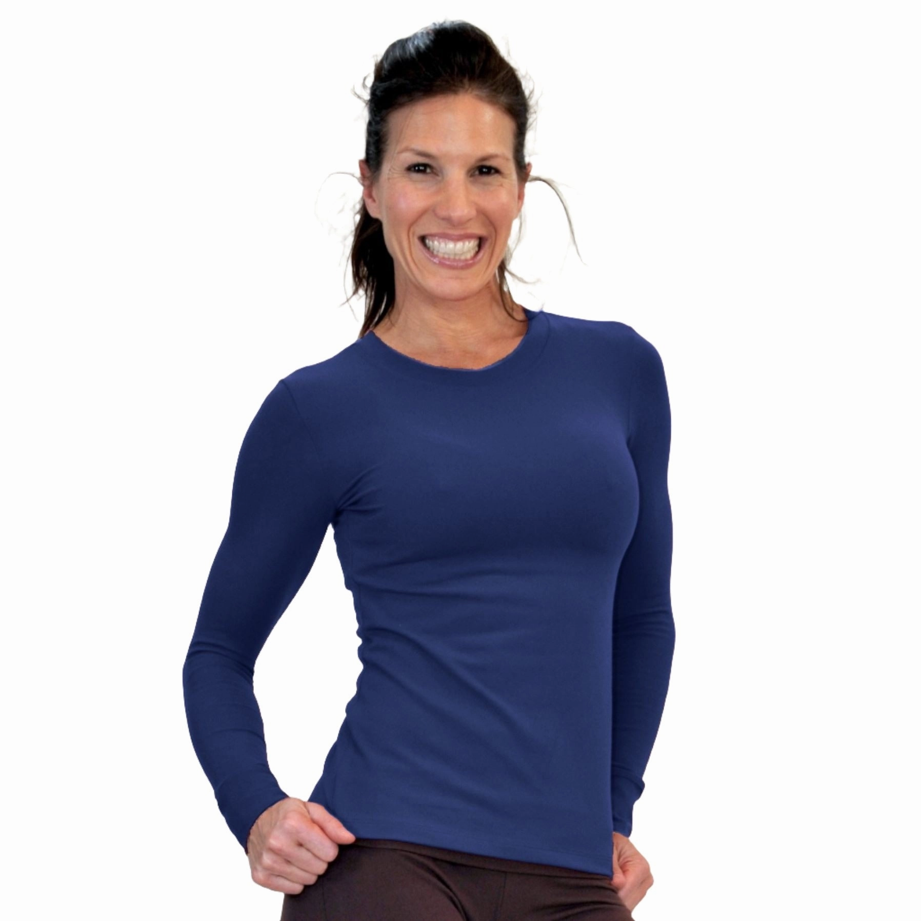 One Step Ahead Brushed Supplex Crew Neck Long Sleeve Top 2010
