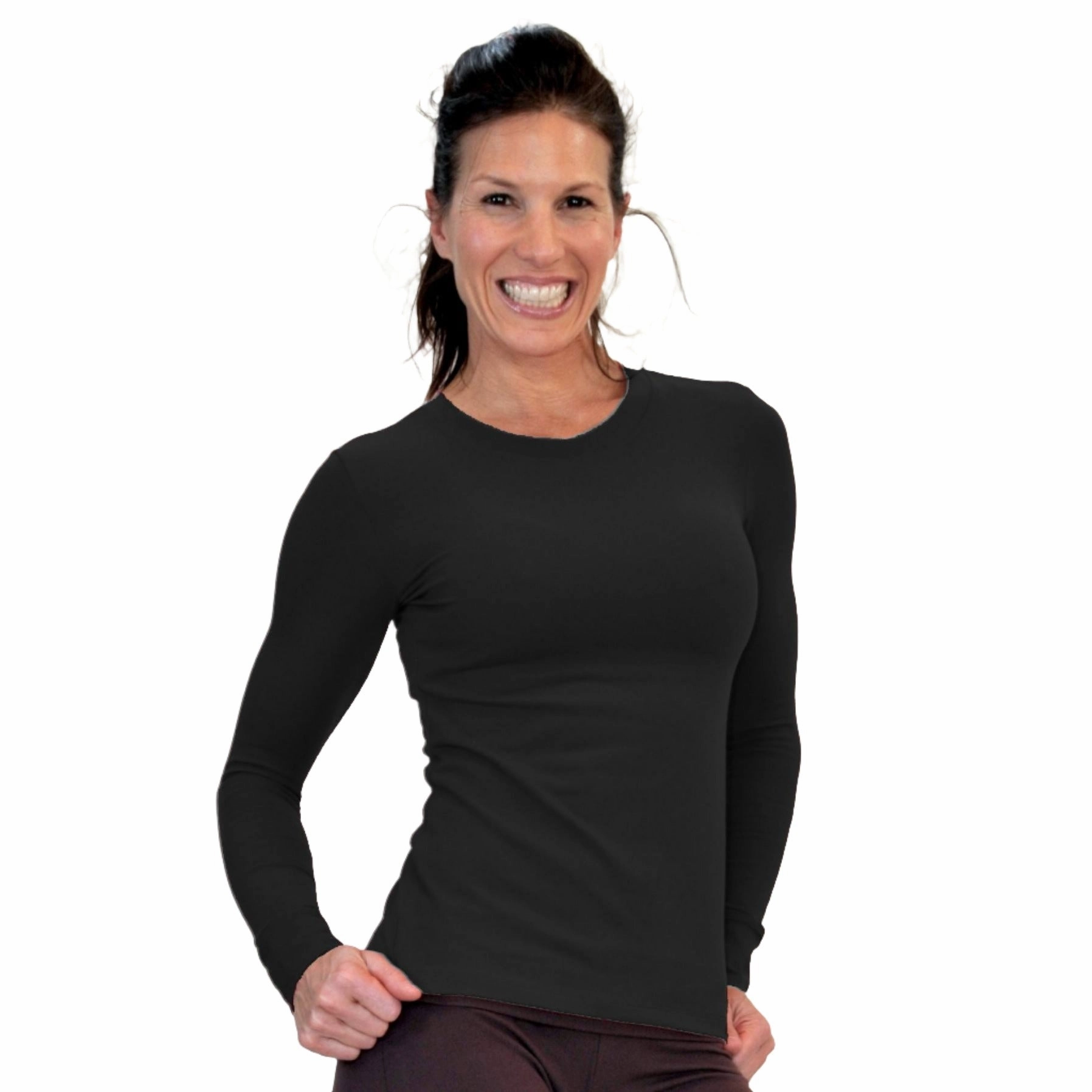 One Step Ahead Brushed Supplex Crew Neck Long Sleeve Top 2010