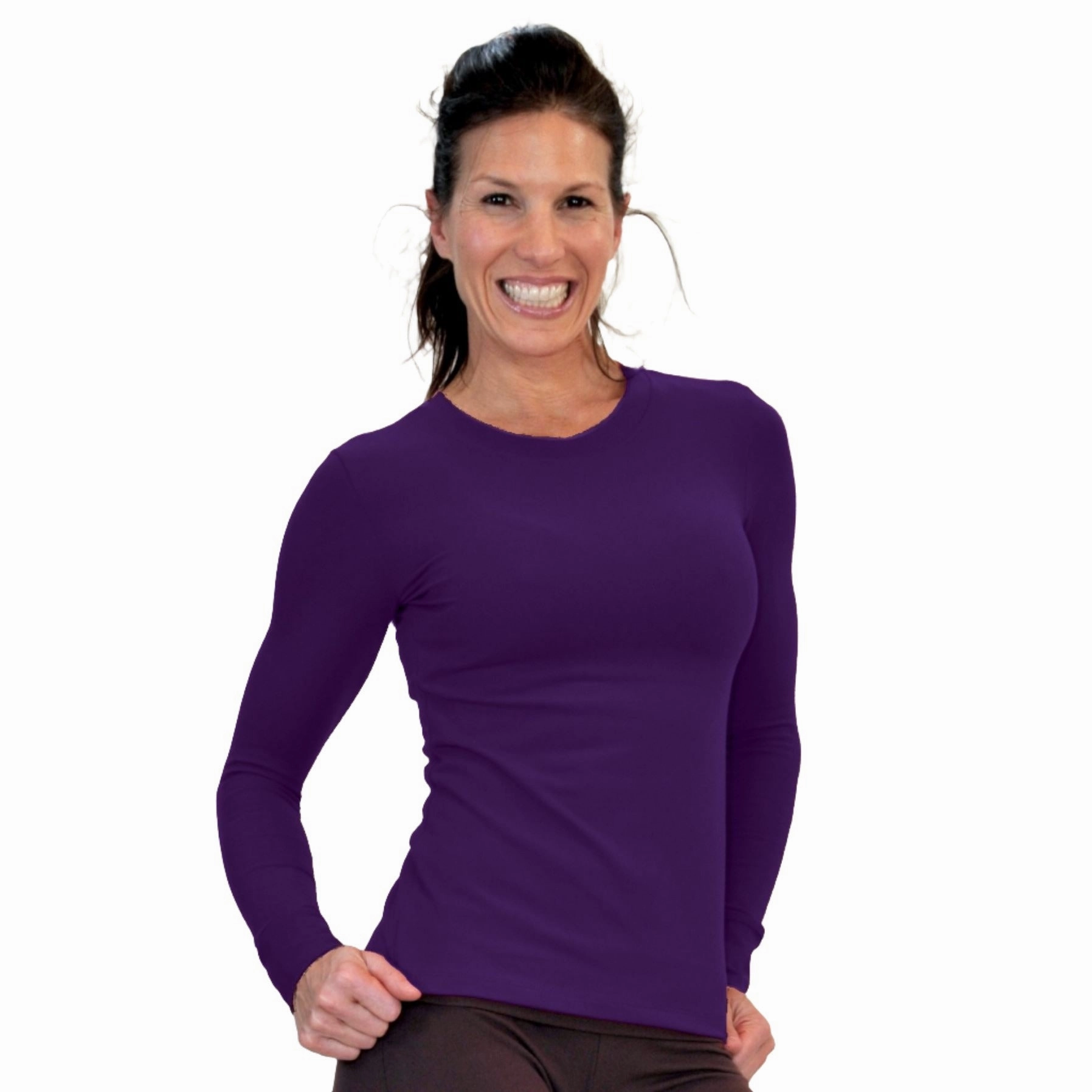 One Step Ahead Brushed Supplex Crew Neck Long Sleeve Top 2010