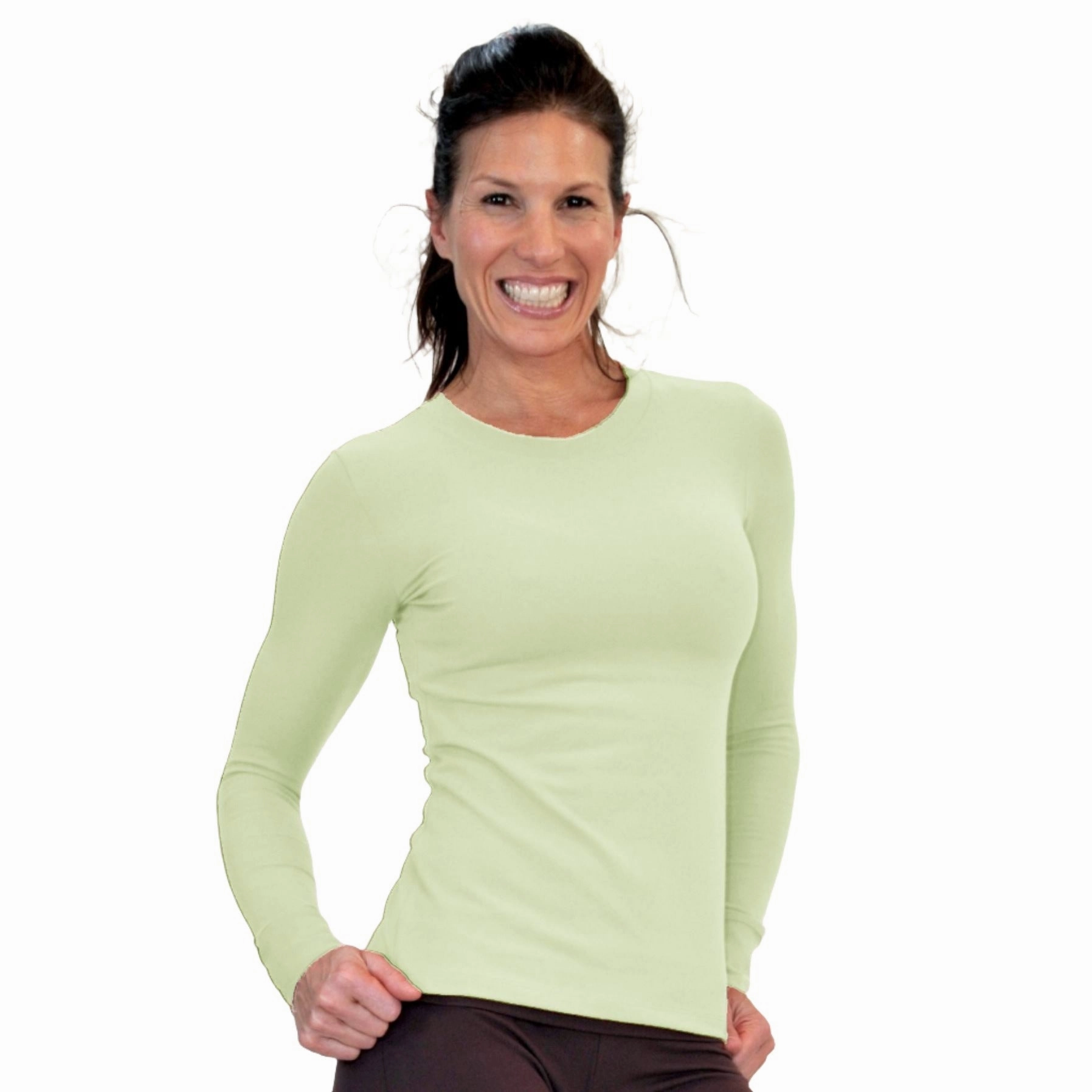 One Step Ahead Brushed Supplex Crew Neck Long Sleeve Top 2010