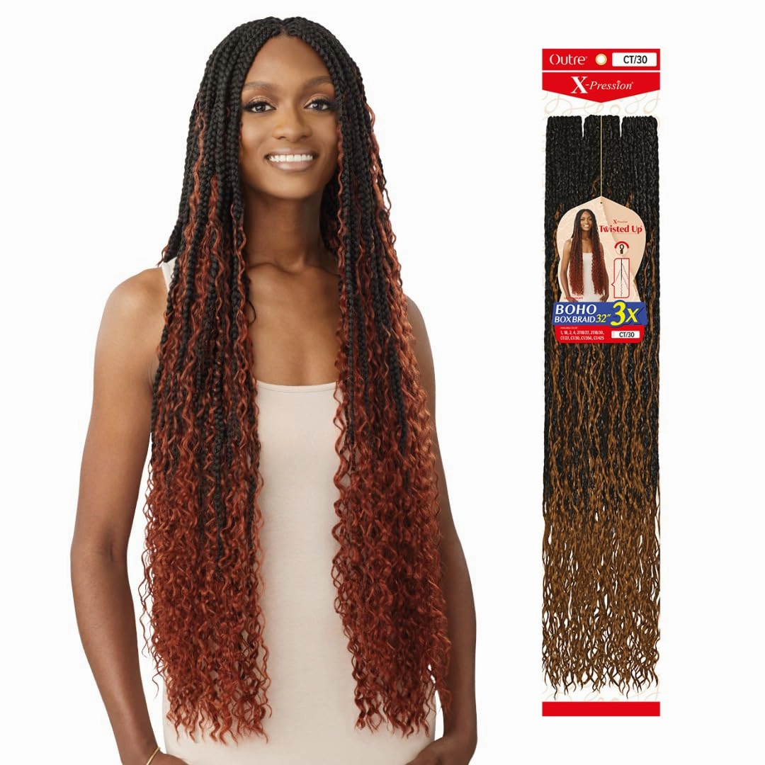Outre X-pression Twisted Up Bobo Box Braid 3X's Pack Crochet Hair - 32