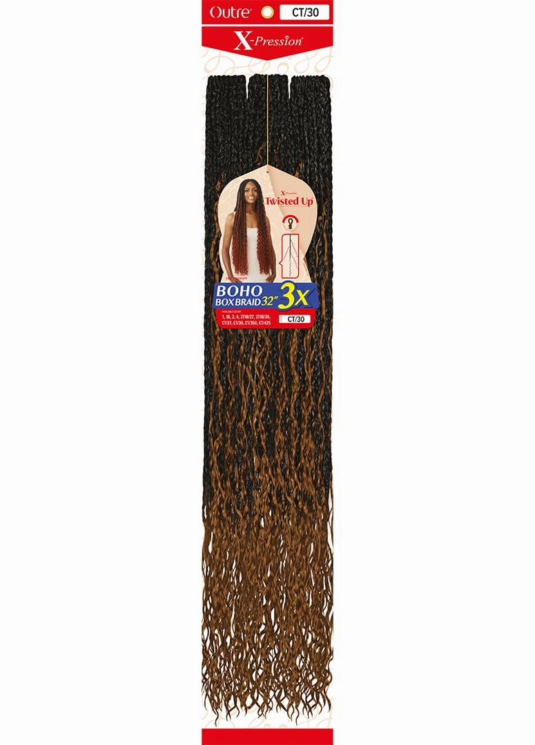 Outre X-pression Twisted Up Bobo Box Braid 3X's Pack Crochet Hair - 32