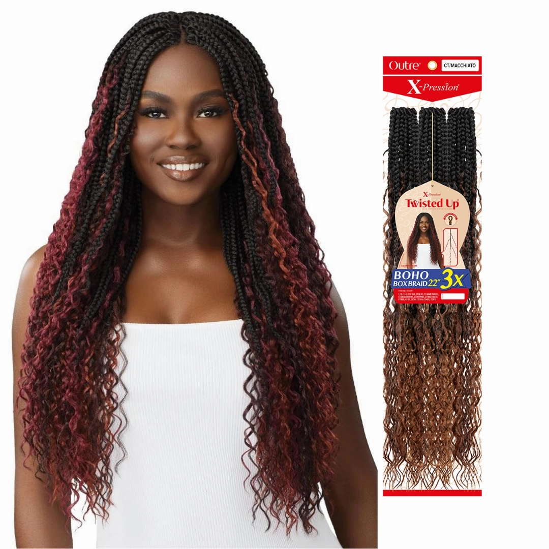 Outre X-pression Twisted Up Boho Box Braid 3X's Pack Crochet Hair - 22