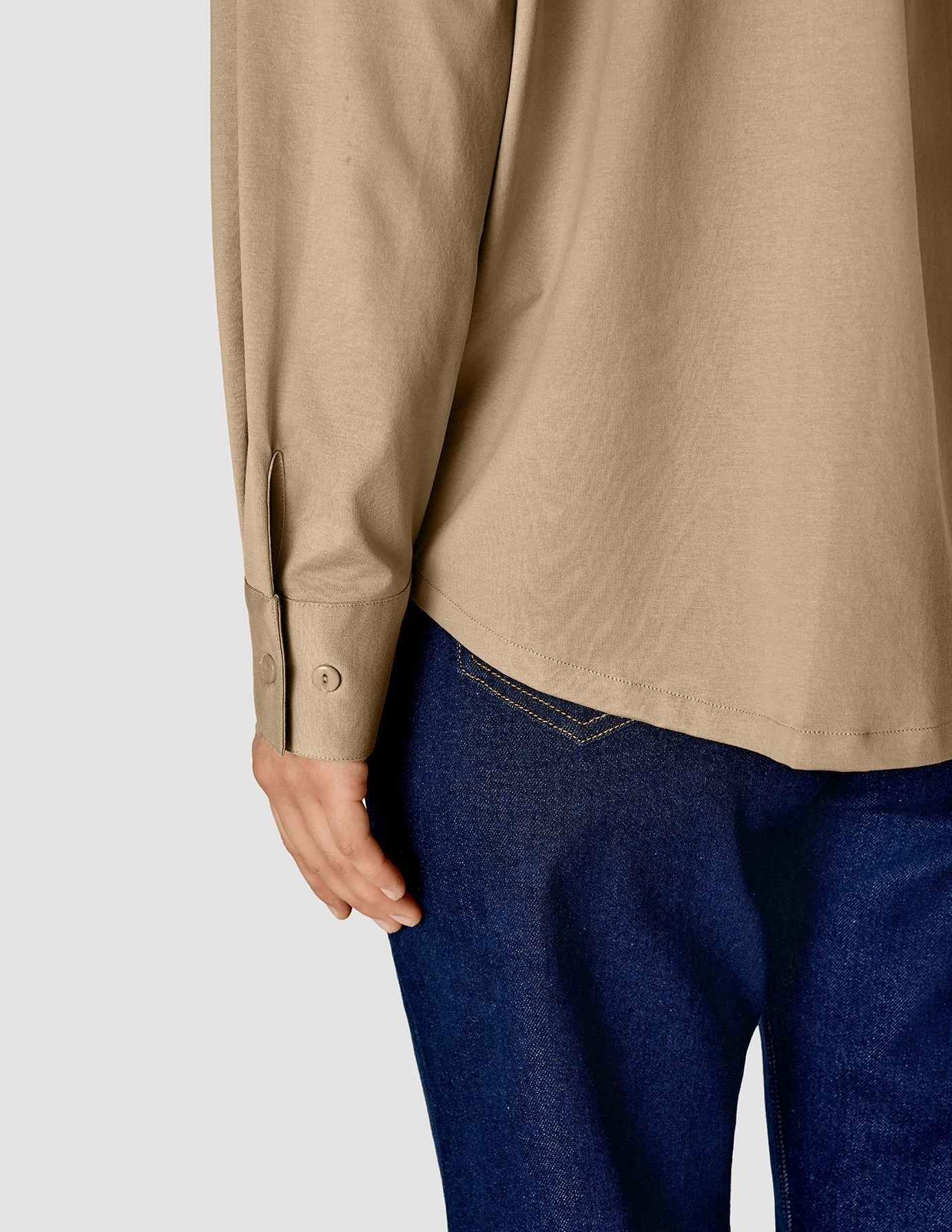 Oversized Long Sleeve Shirt Latte