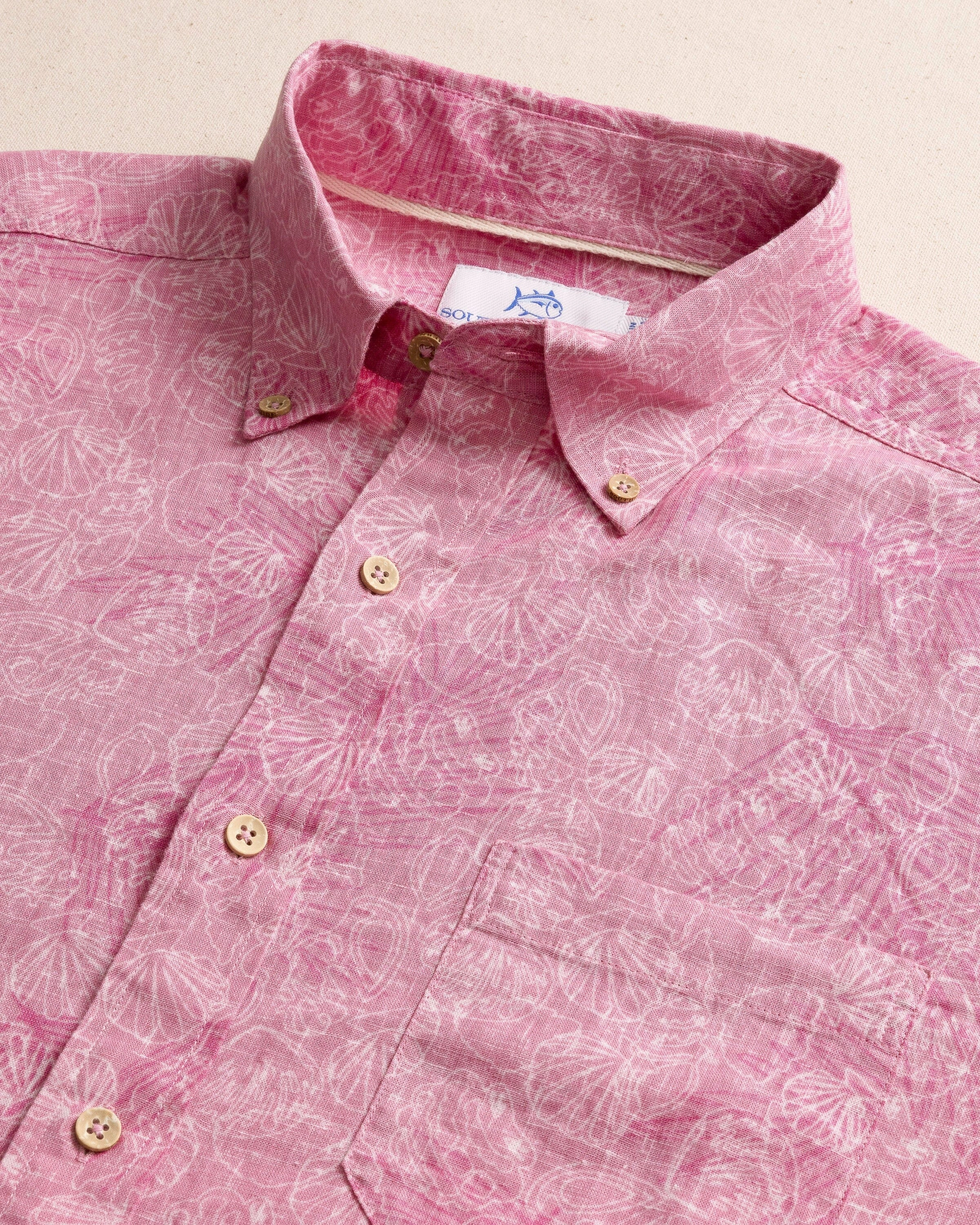 Palm-tree-cation Linen Rayon Short Sleeve Sport Shirt