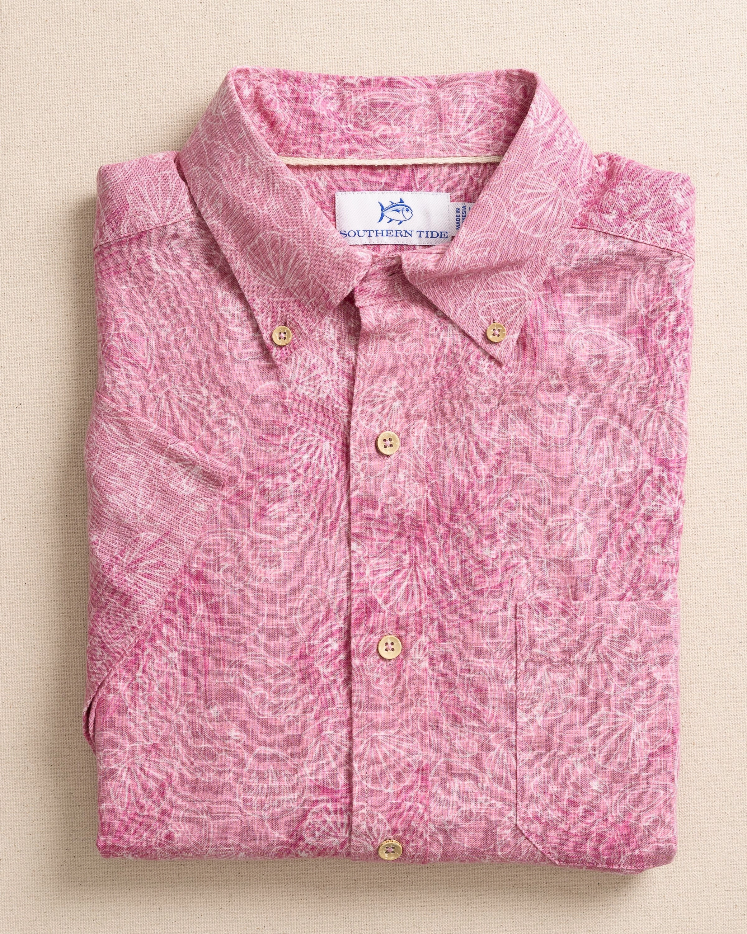 Palm-tree-cation Linen Rayon Short Sleeve Sport Shirt