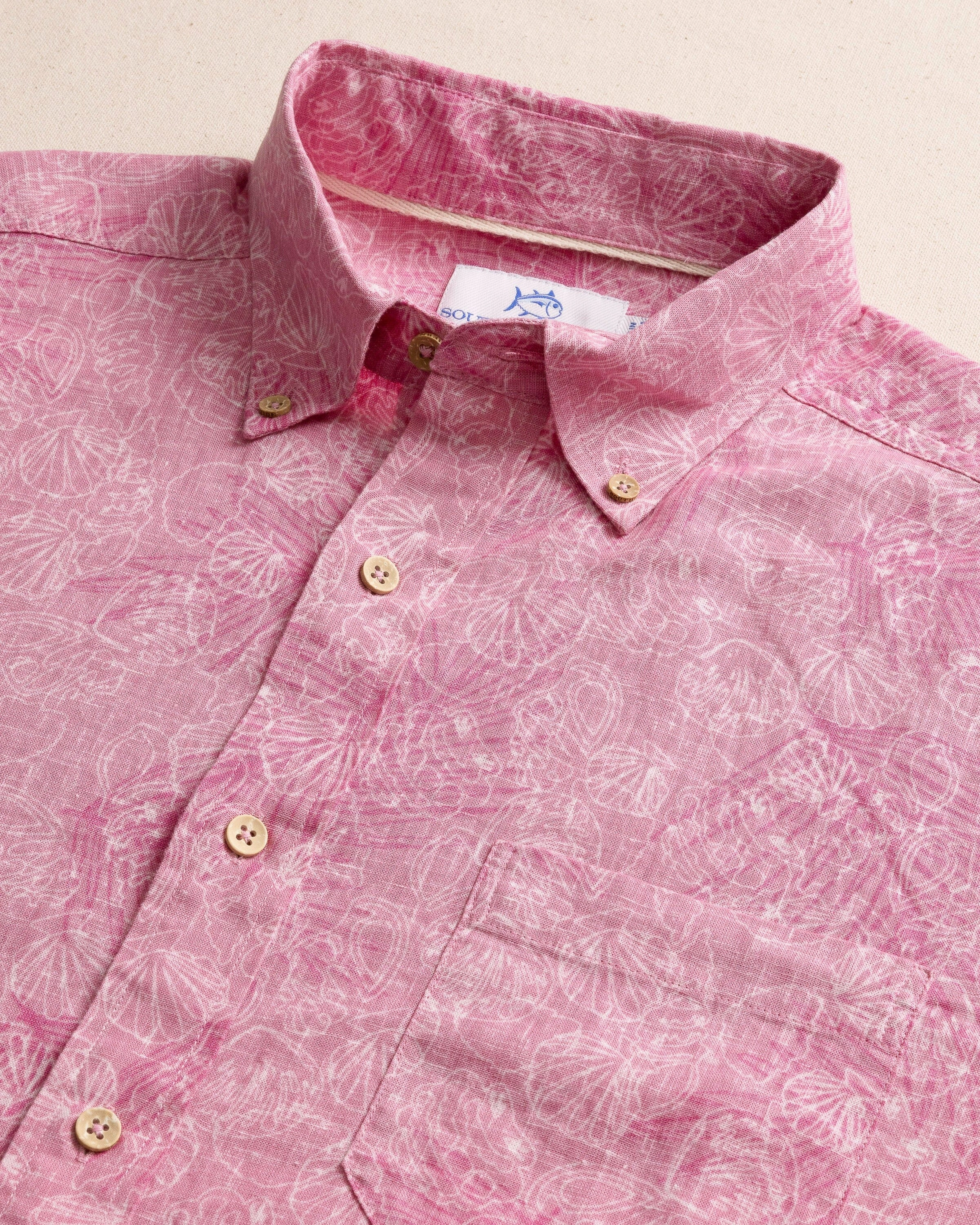 Palm-tree-cation Linen Rayon Short Sleeve Sport Shirt