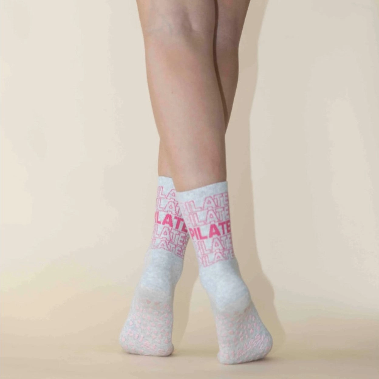 Pilates Pilates Pilates - Crew Grip Socks (Barre / Pilates)