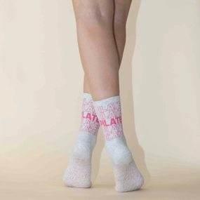 Pilates Pilates Pilates - Crew Grip Socks (Barre / Pilates)