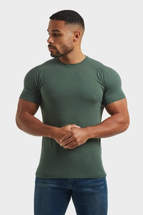 Premium Athletic Fit T-Shirt in Dark Khaki