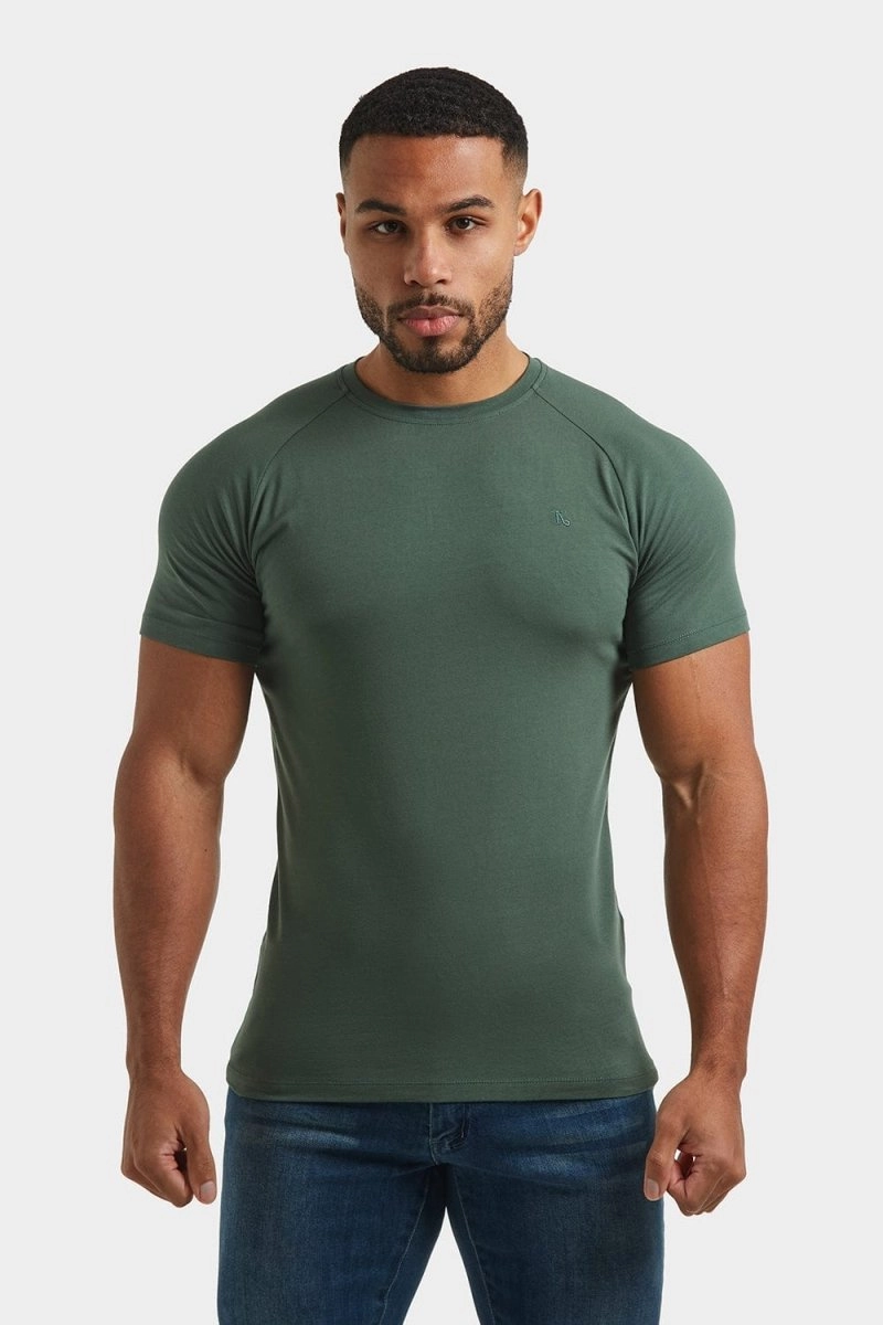 Premium Athletic Fit T-Shirt in Dark Khaki
