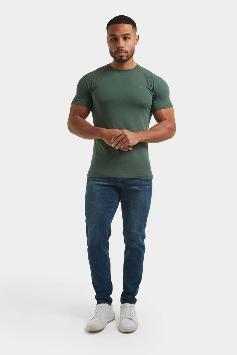 Premium Athletic Fit T-Shirt in Dark Khaki