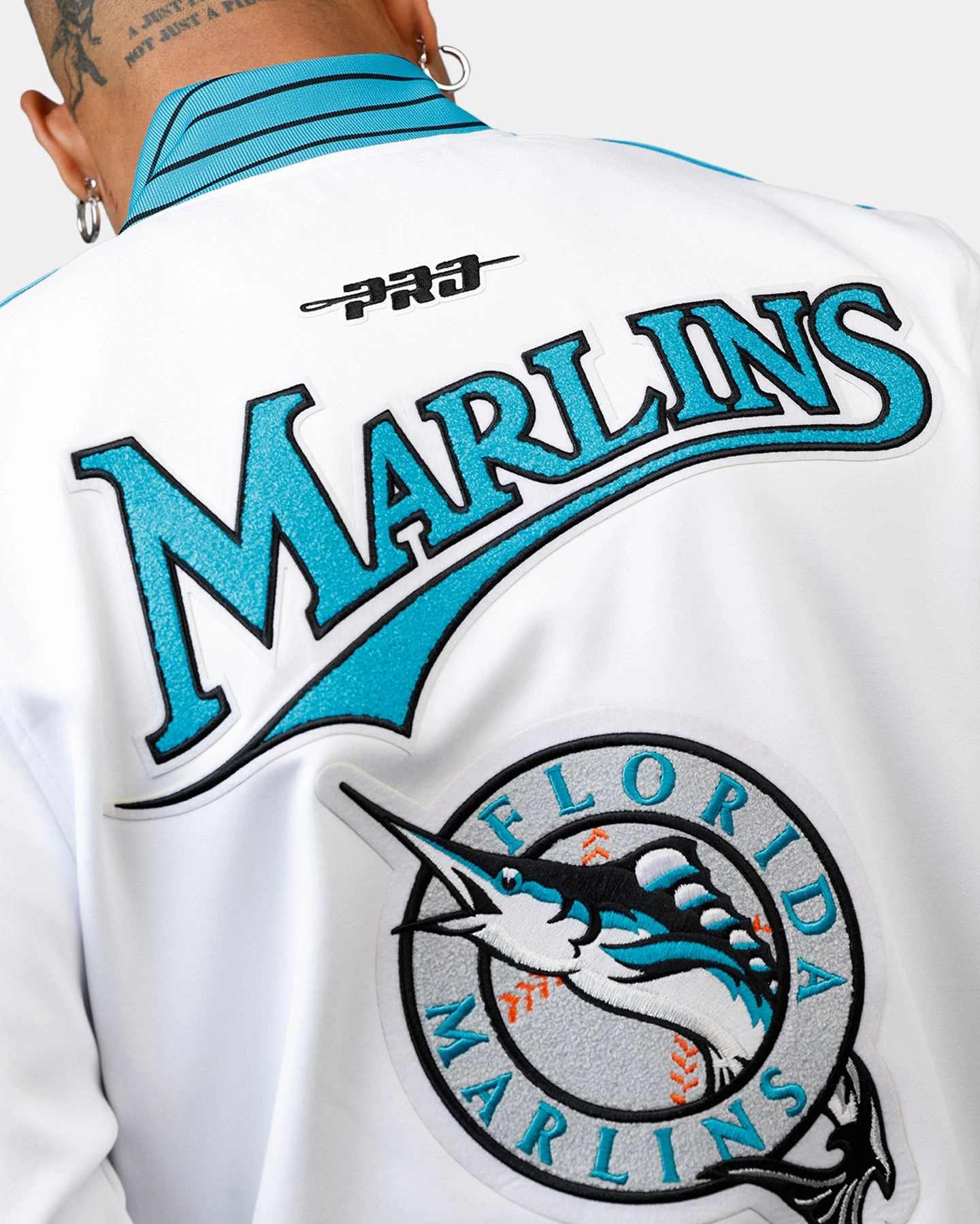 Pro Standard Florida Marlins Double Knit Jacket White
