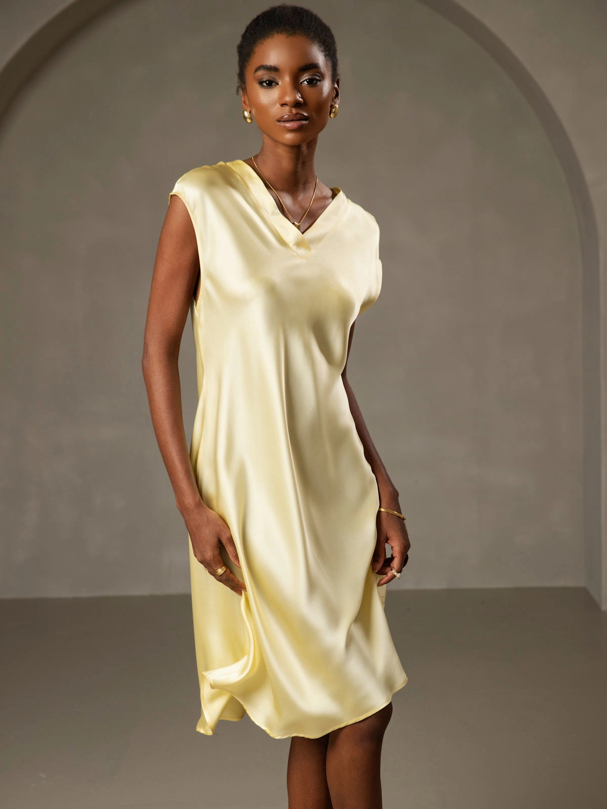 Pure Silk Elegant Cap Sleeve Nightgown