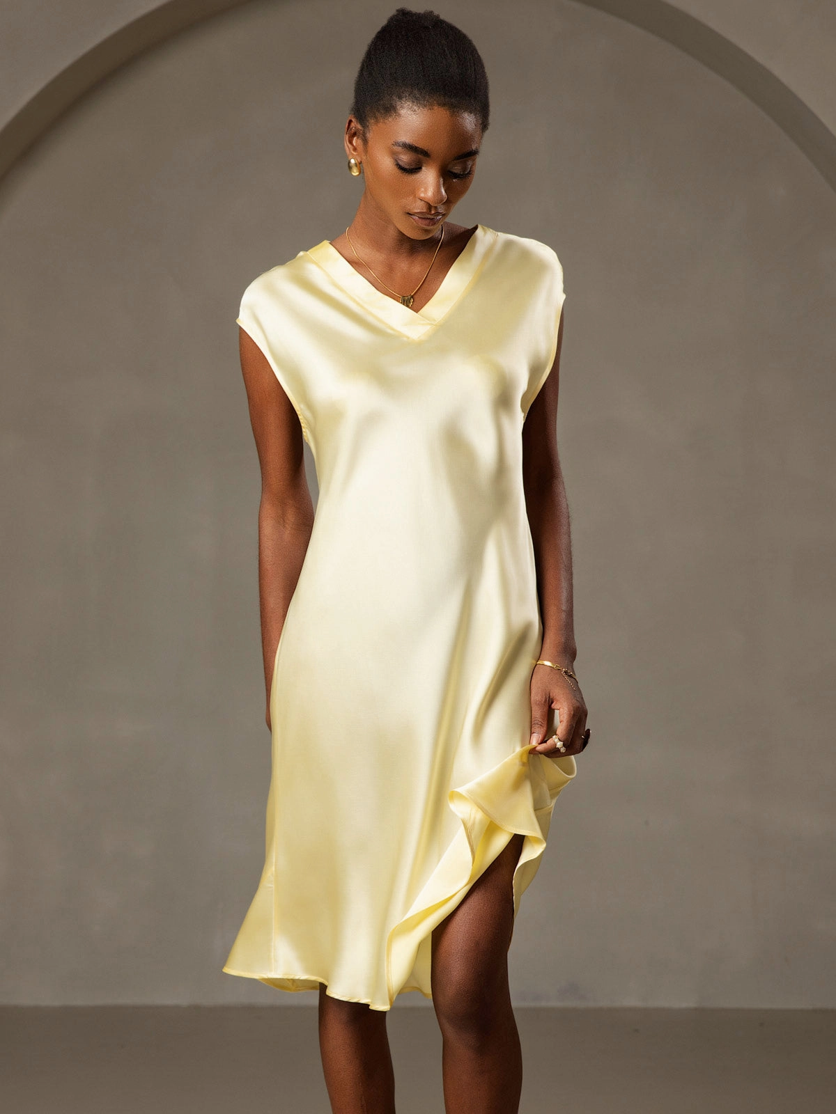 Pure Silk Elegant Cap Sleeve Nightgown