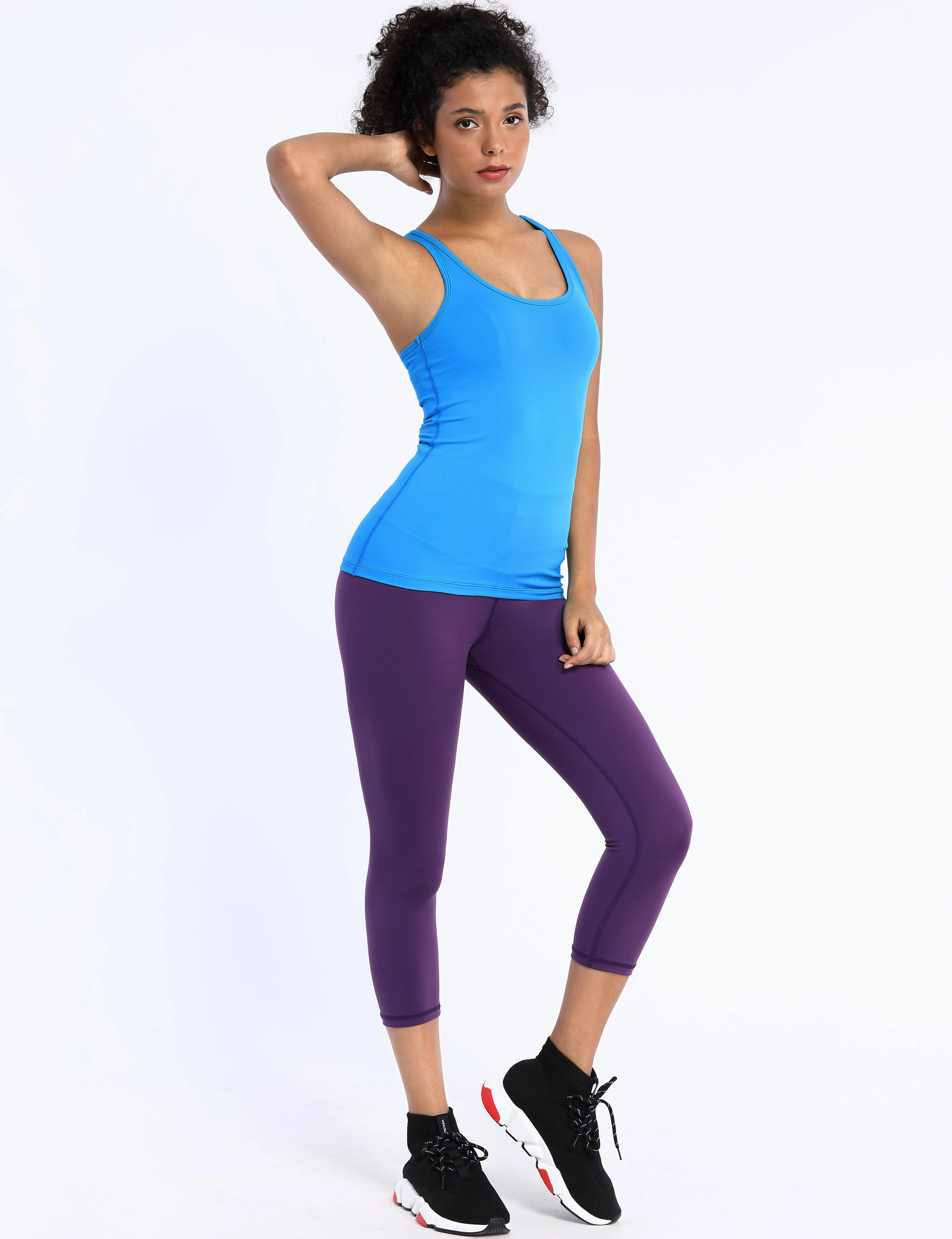 Racerback Athletic Tank Tops electricblue_Biking