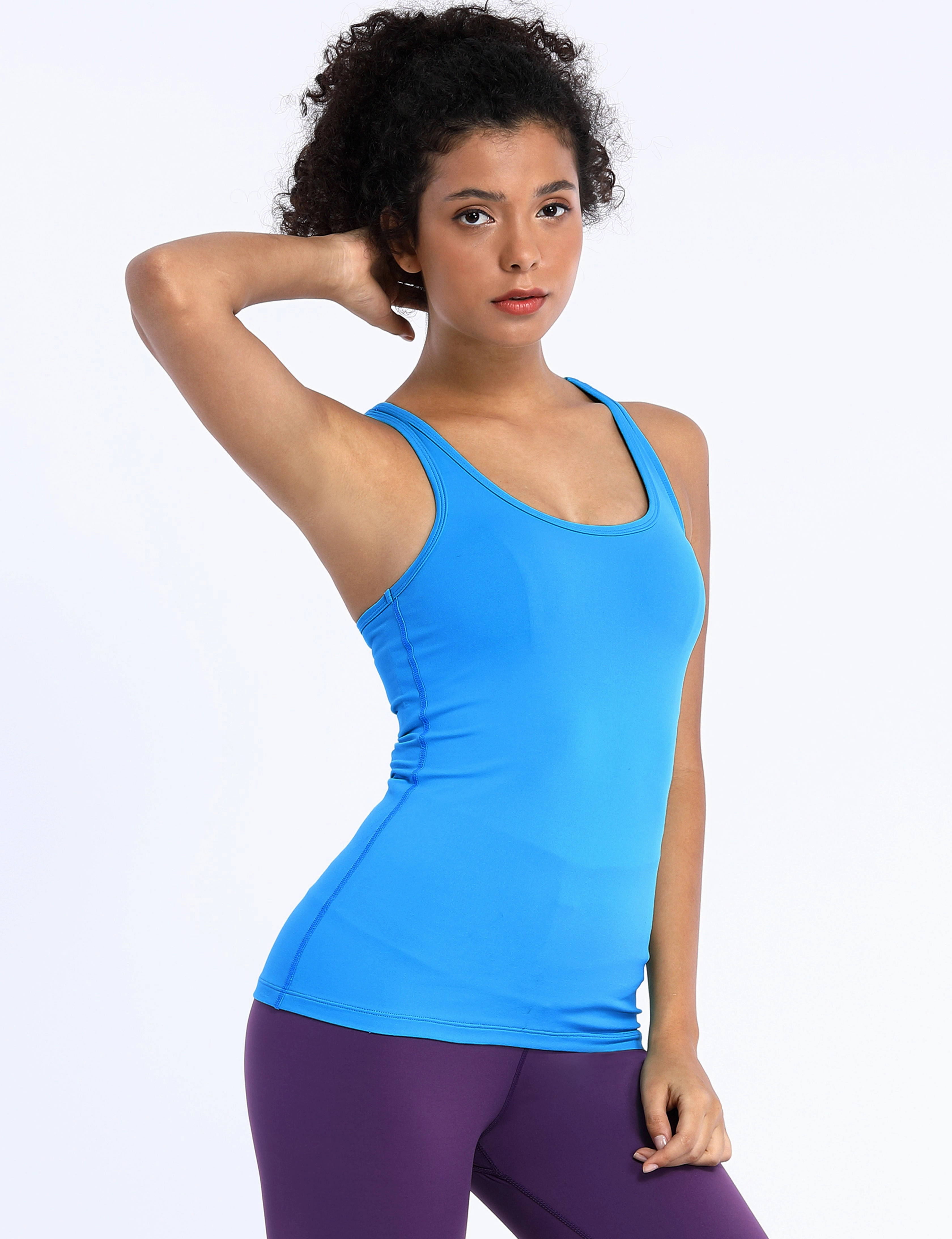 Racerback Athletic Tank Tops electricblue_Jogging
