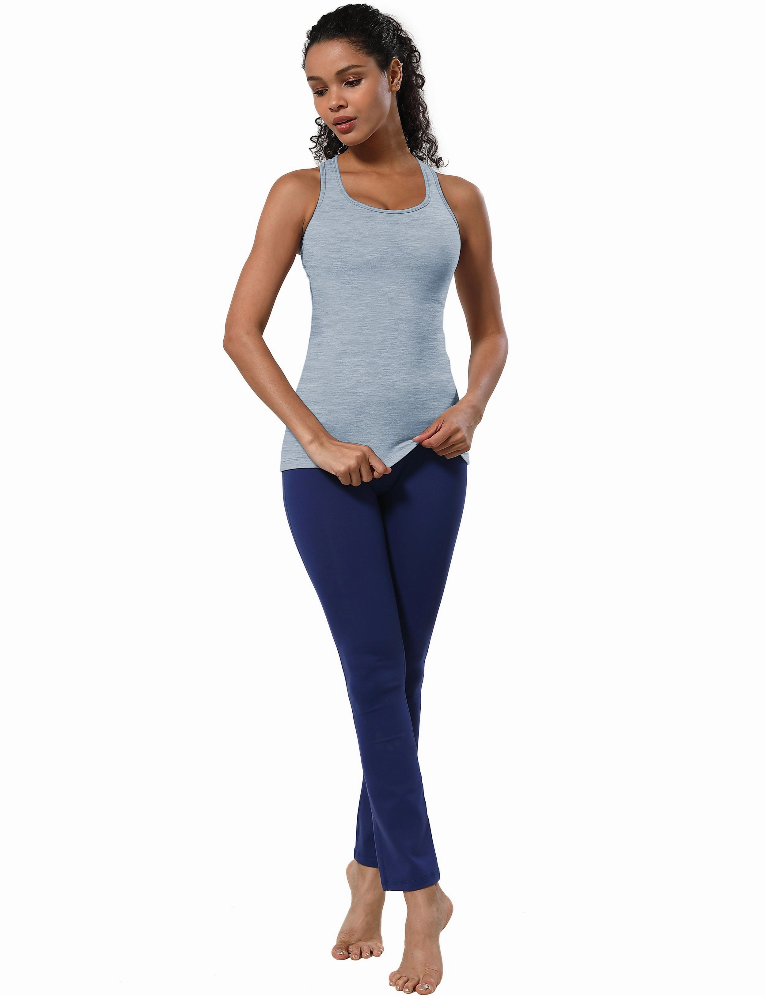 Racerback Athletic Tank Tops heatherblue_Gym