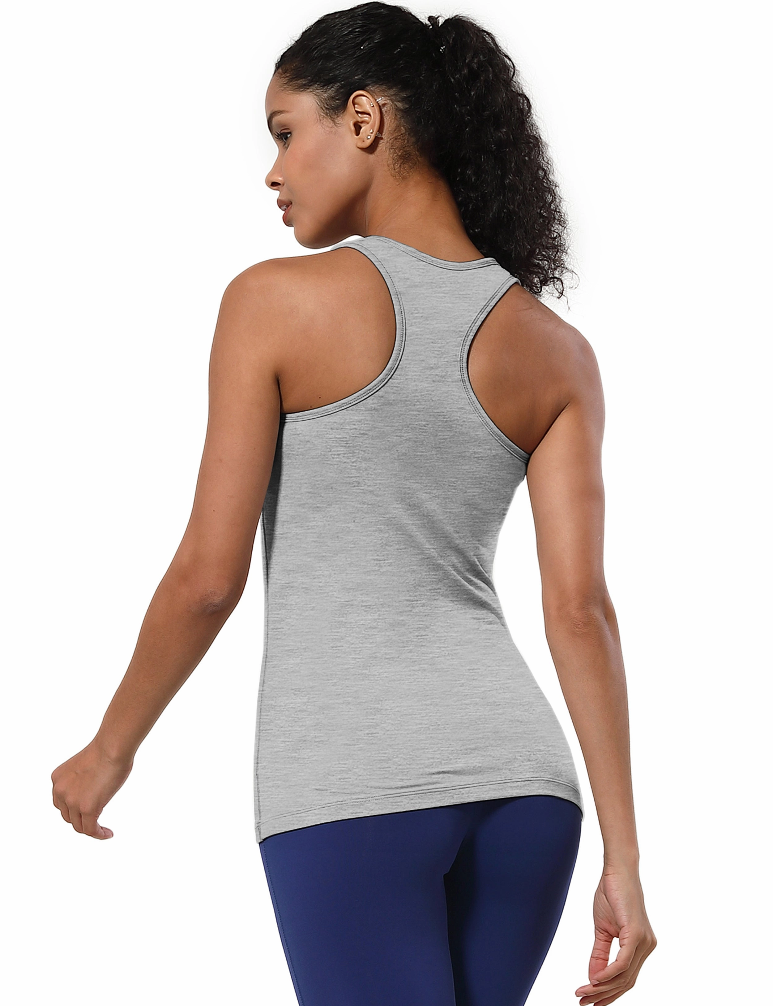 Racerback Athletic Tank Tops heathergray