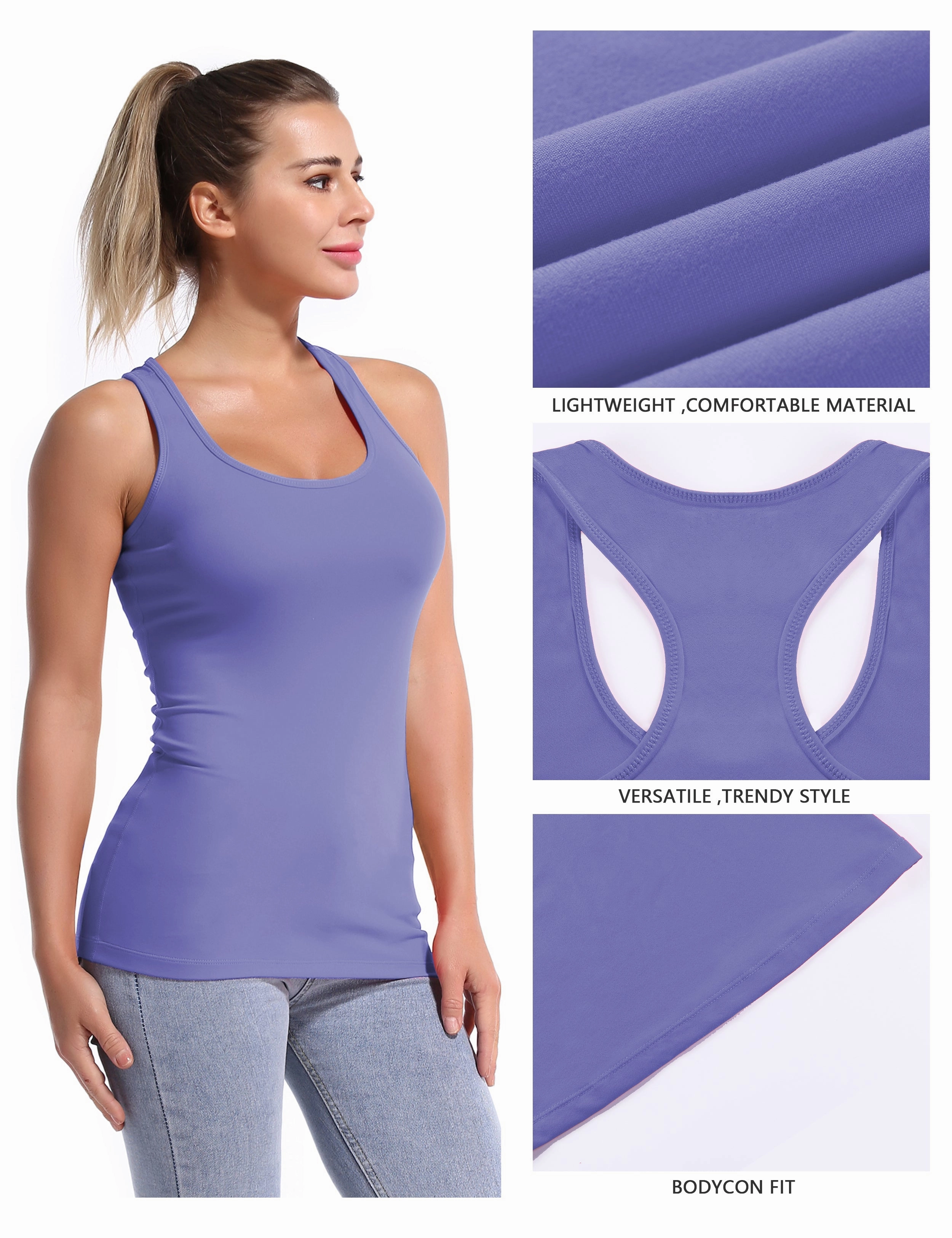 Racerback Athletic Tank Tops lavender_Golf