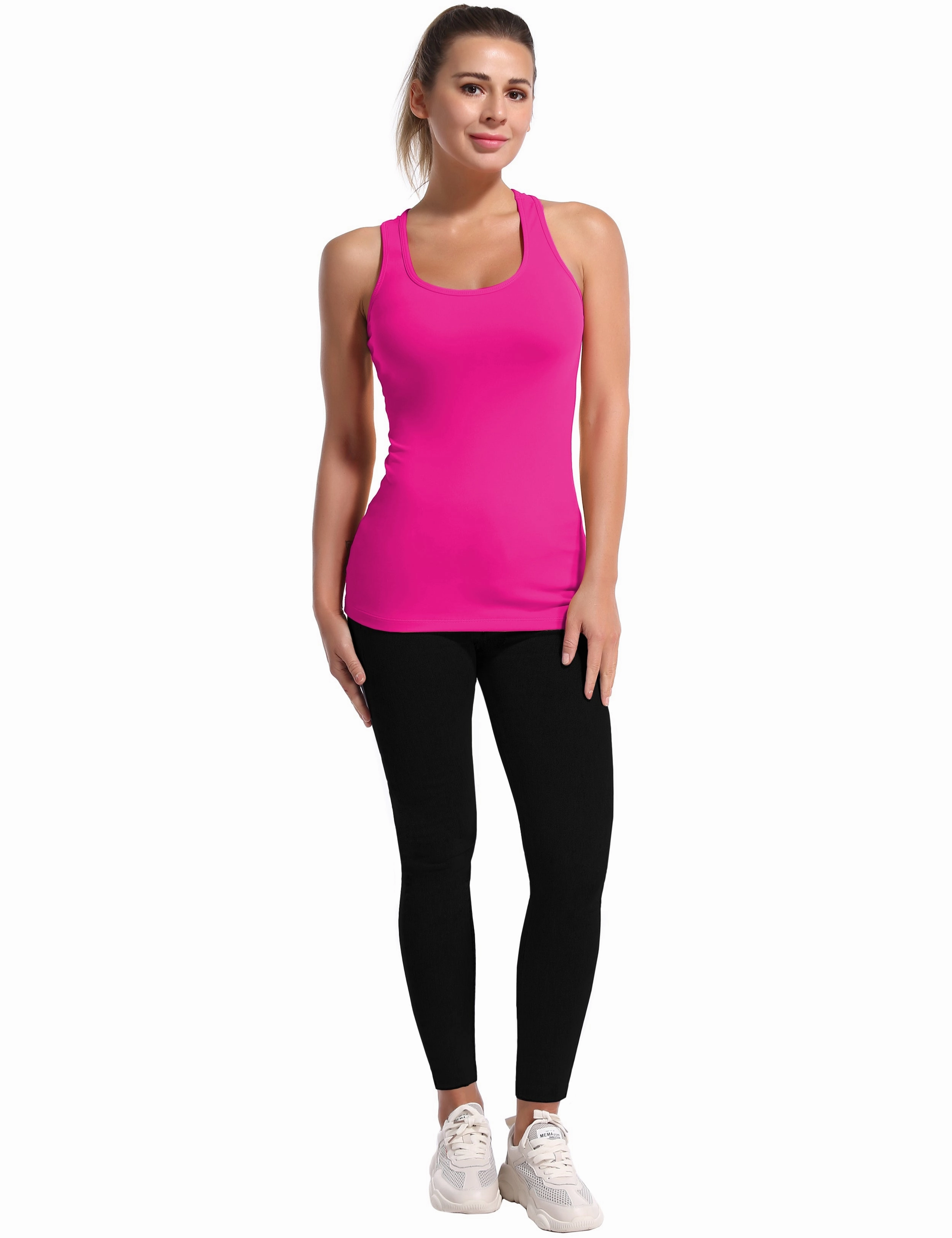 Racerback Athletic Tank Tops magenta_Biking