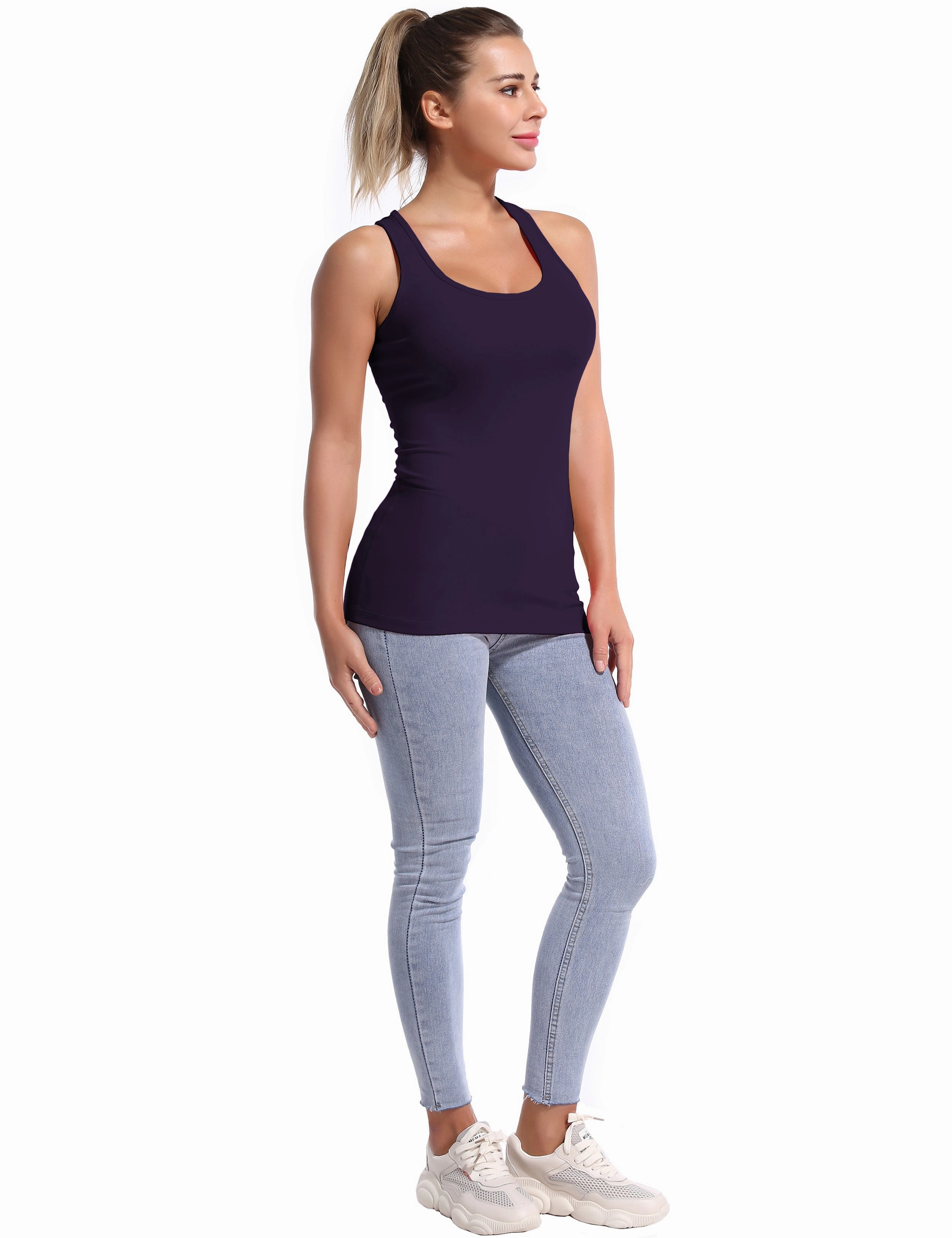 Racerback Athletic Tank Tops midnightblue_Gym