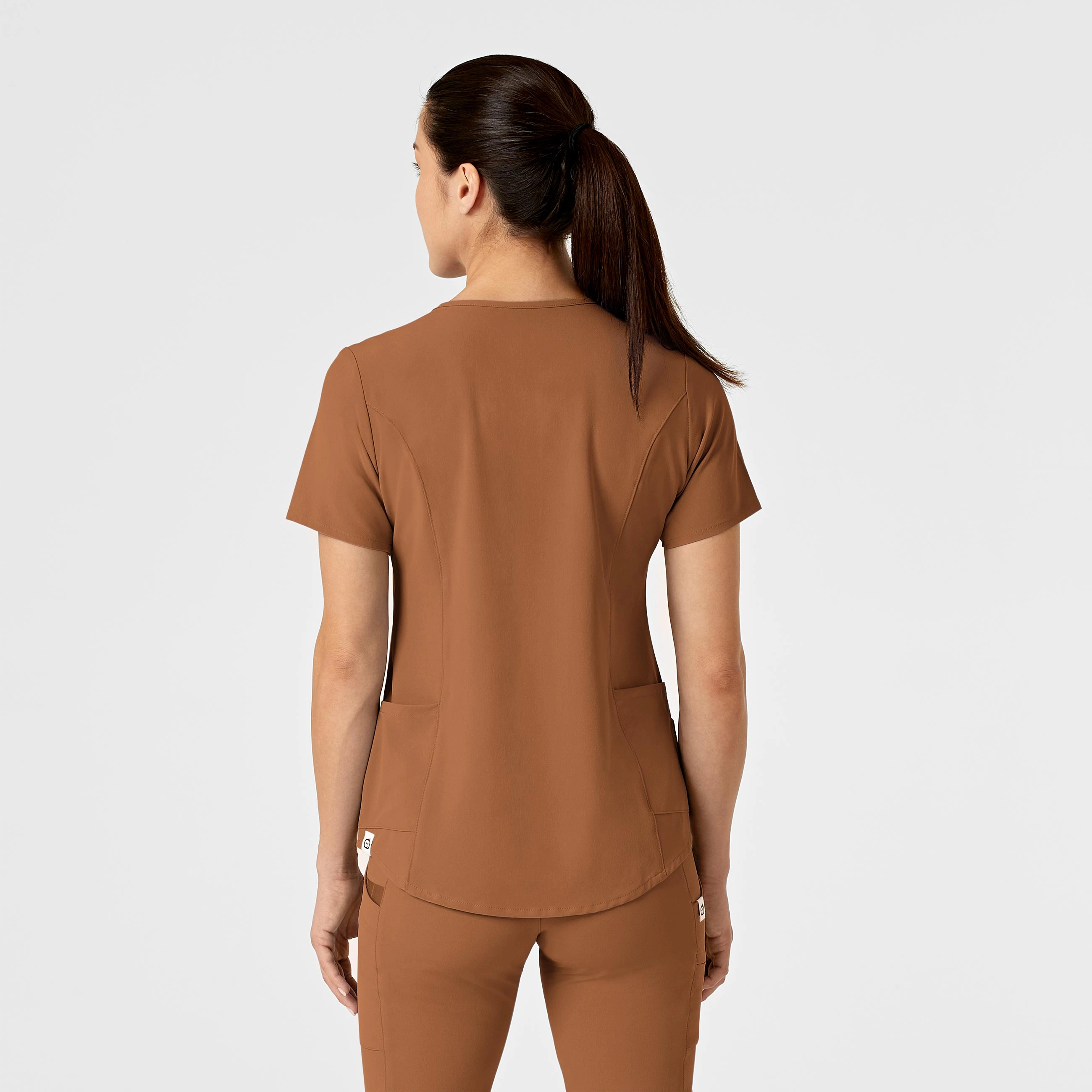 RENEW Women's Zip Accent Scrub Top - Chai
