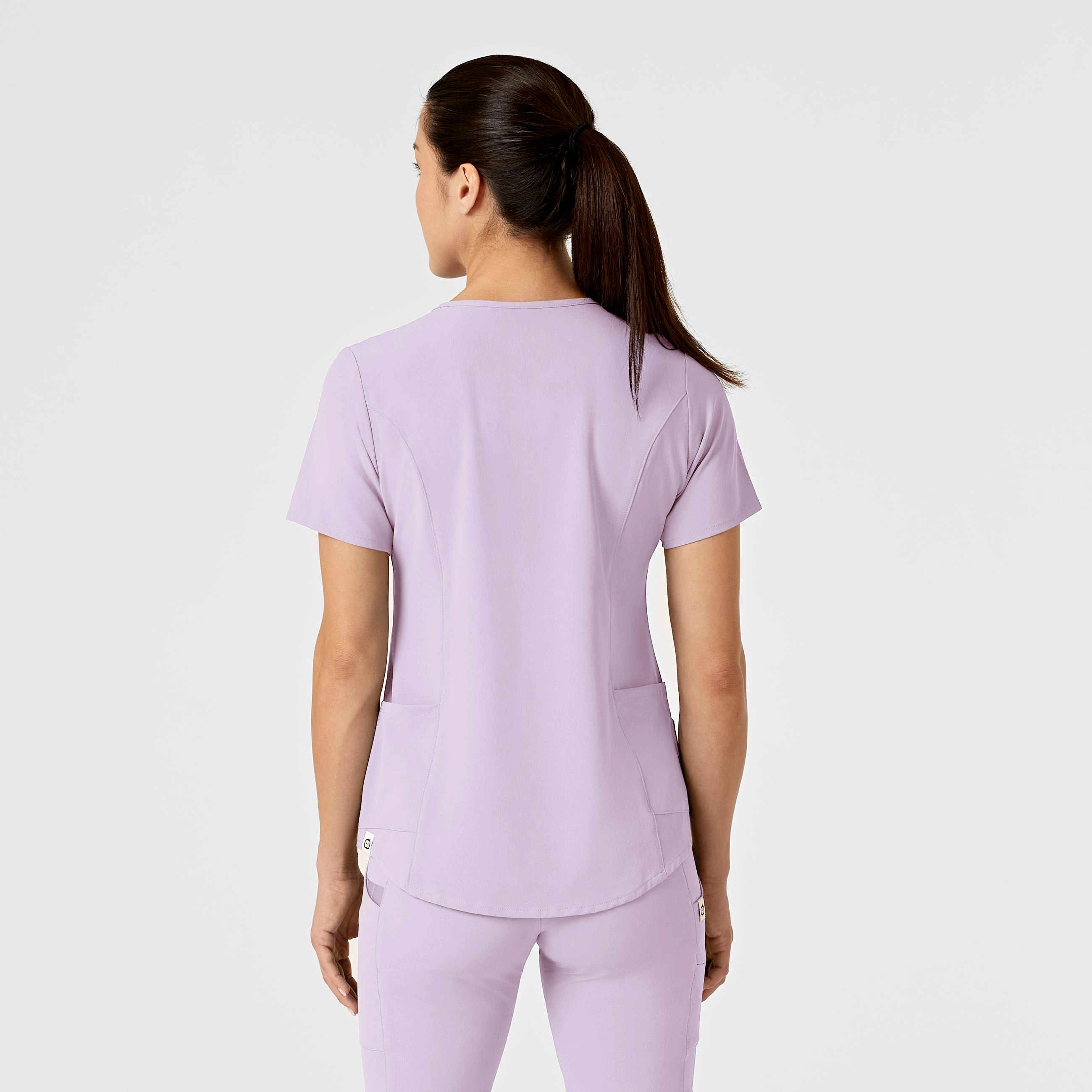 RENEW Women's Zip Accent Scrub Top - Pastel Lilac