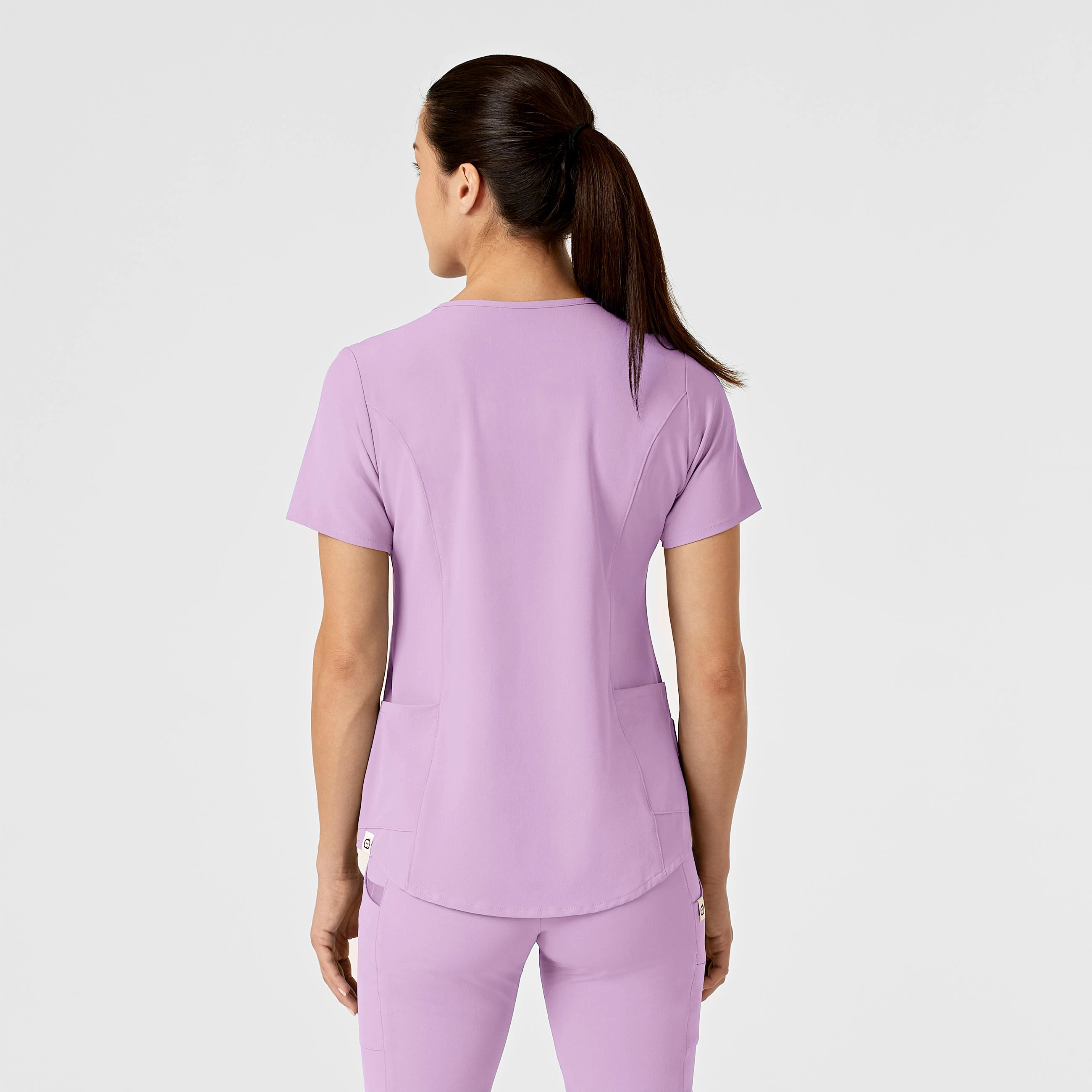 RENEW Women's Zip Accent Scrub Top - Violet Tulle