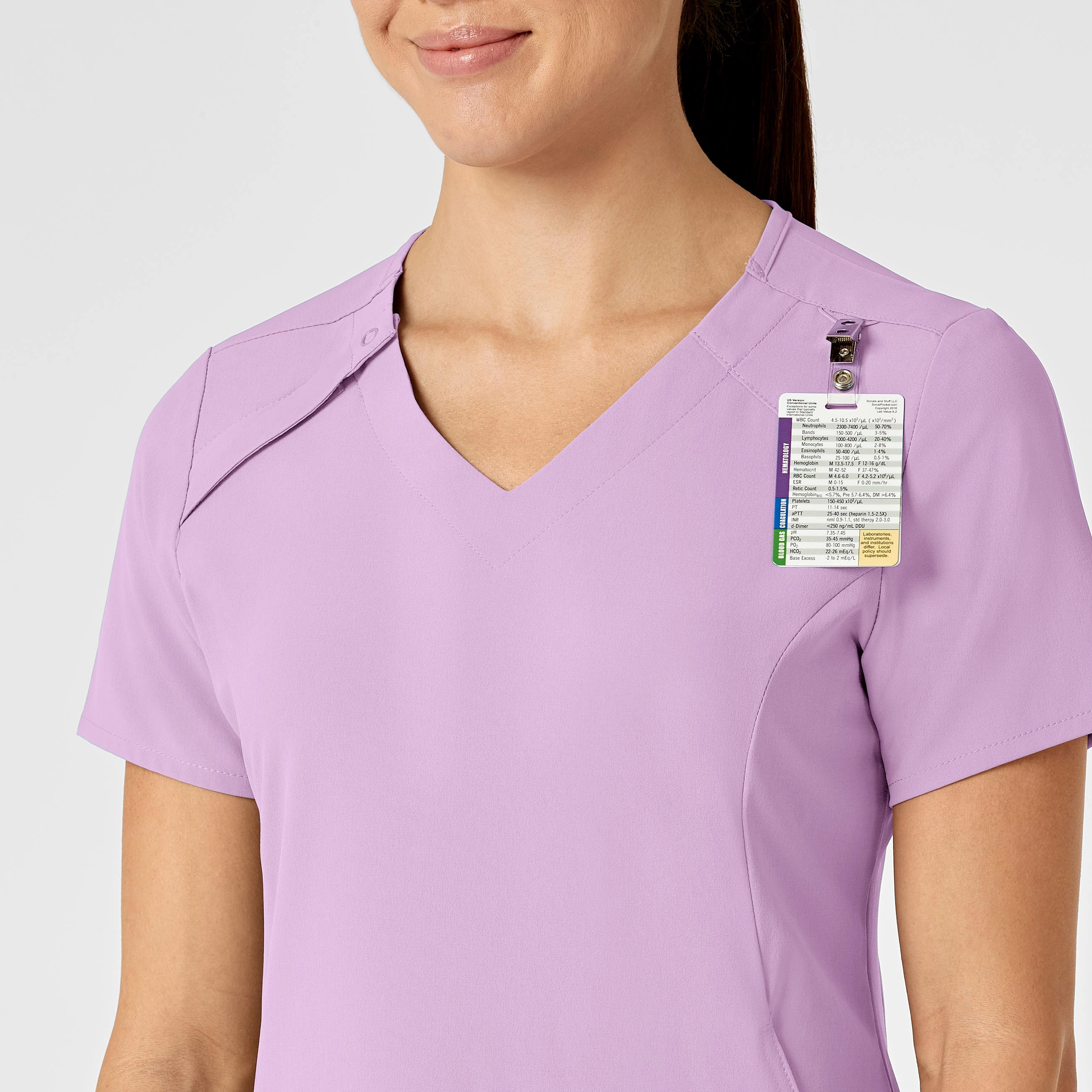 RENEW Women's Zip Accent Scrub Top - Violet Tulle